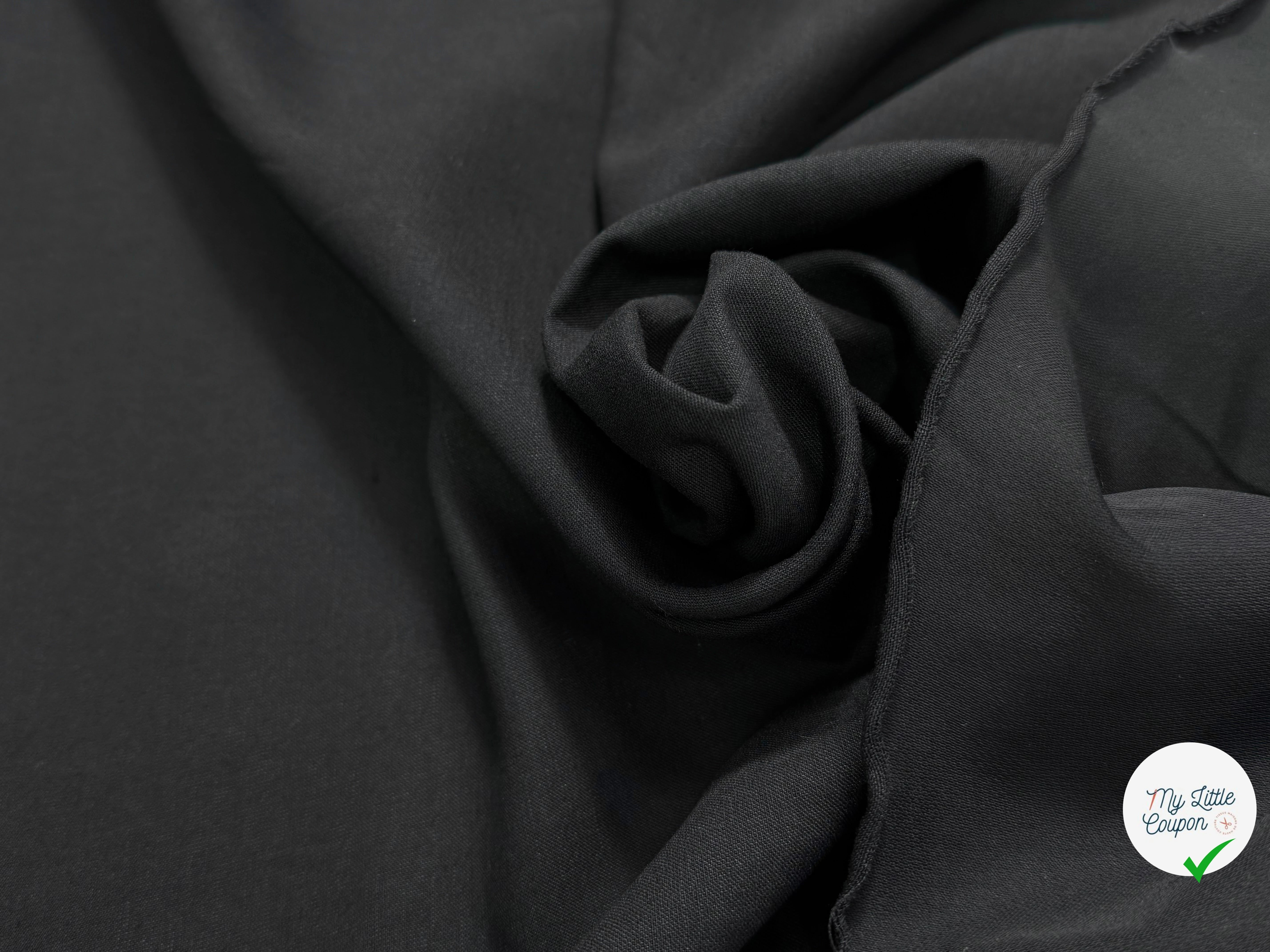 CREPE POLYCOTON ET LIN NOIR 35% LIN - My Little Coupon