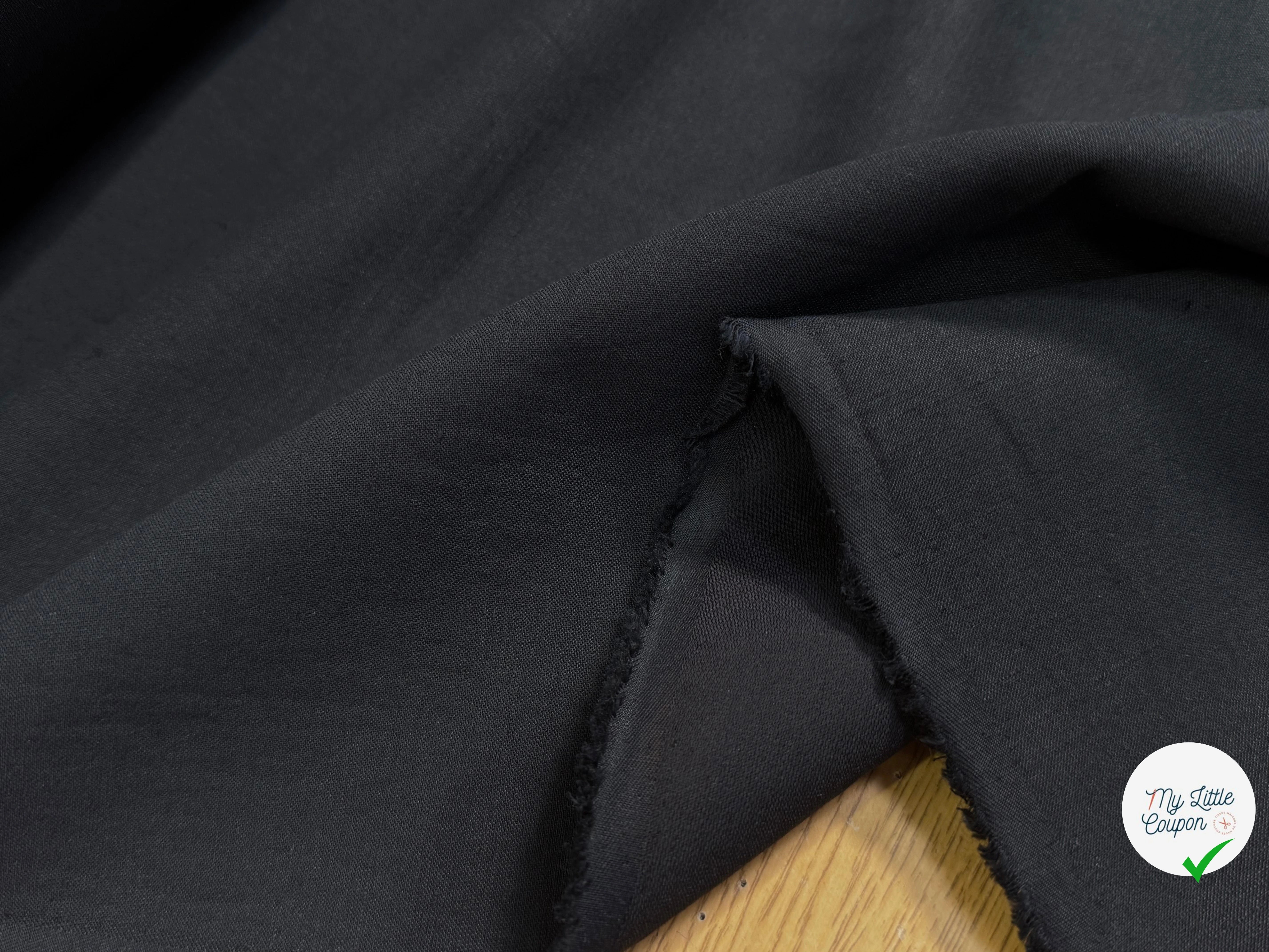 CREPE POLYCOTON ET LIN NOIR 35% LIN - My Little Coupon