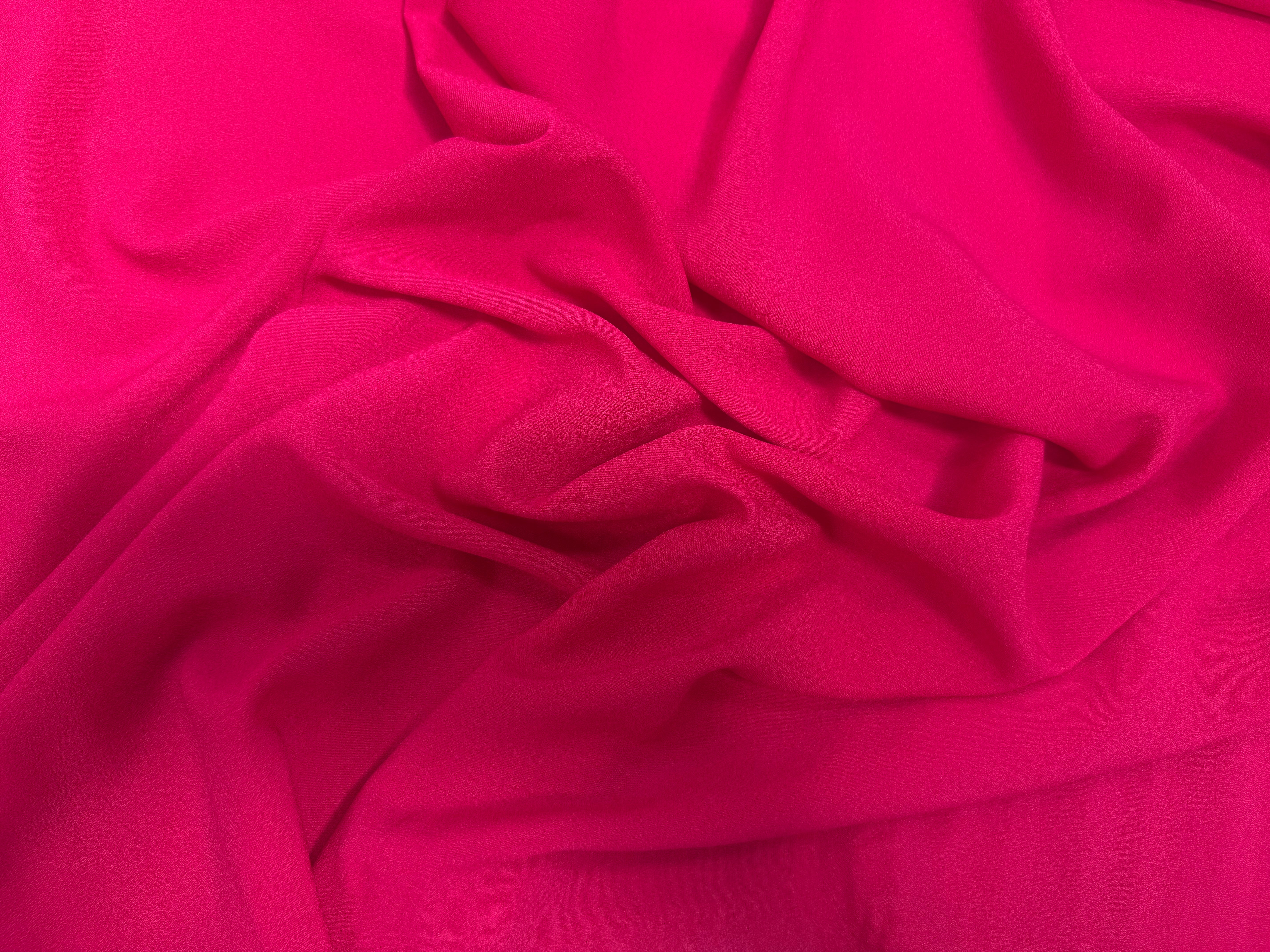 CREPE POLYESTER STRECH JAPAN UNI ROSE FUSHIA - My Little Coupon