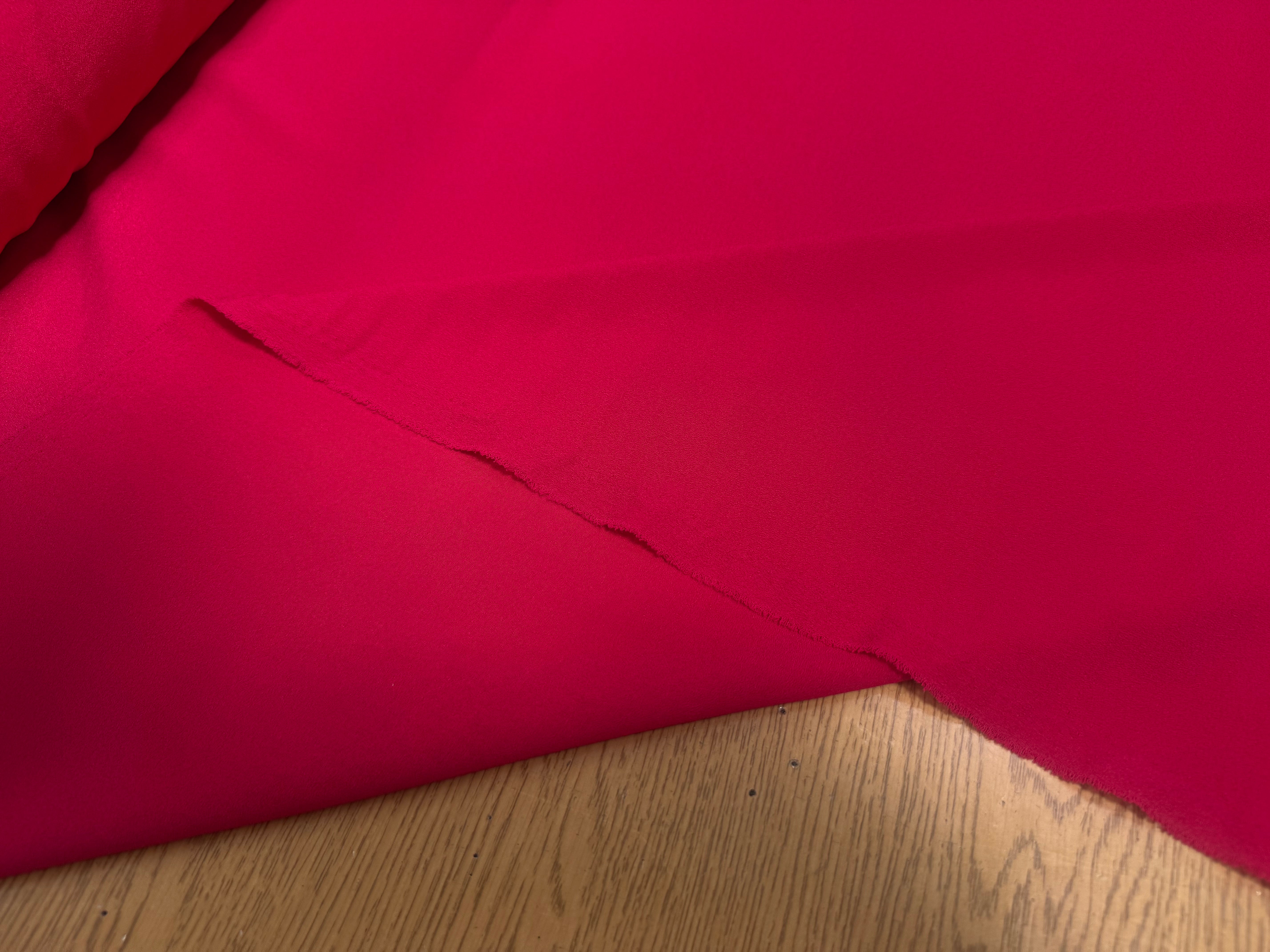 CREPE POLYESTER STRECH JAPAN UNI ROSE FUSHIA - My Little Coupon