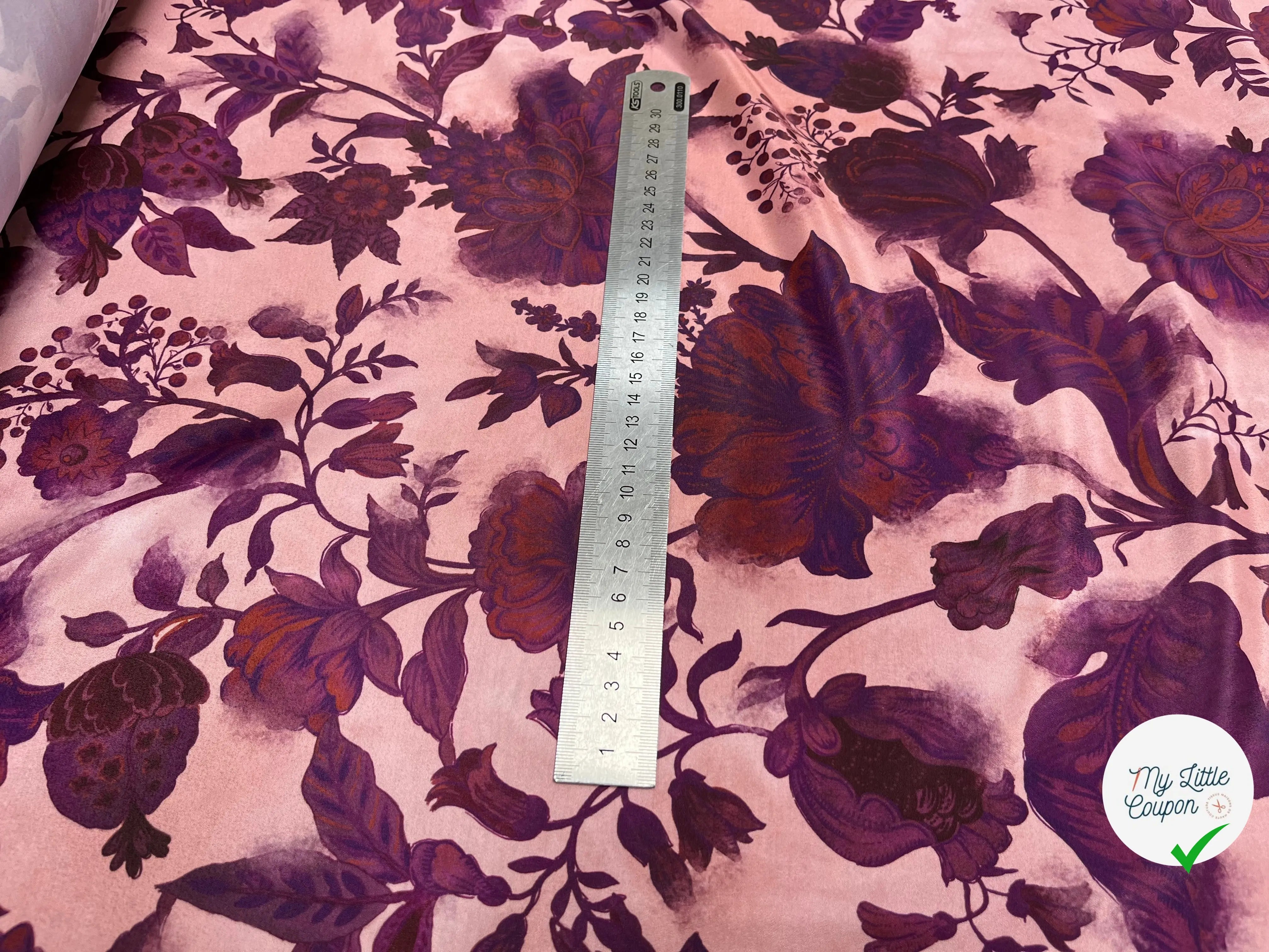 CRÊPE SATINÉ POLYESTER ROSE&VIOLET - My Little Coupon