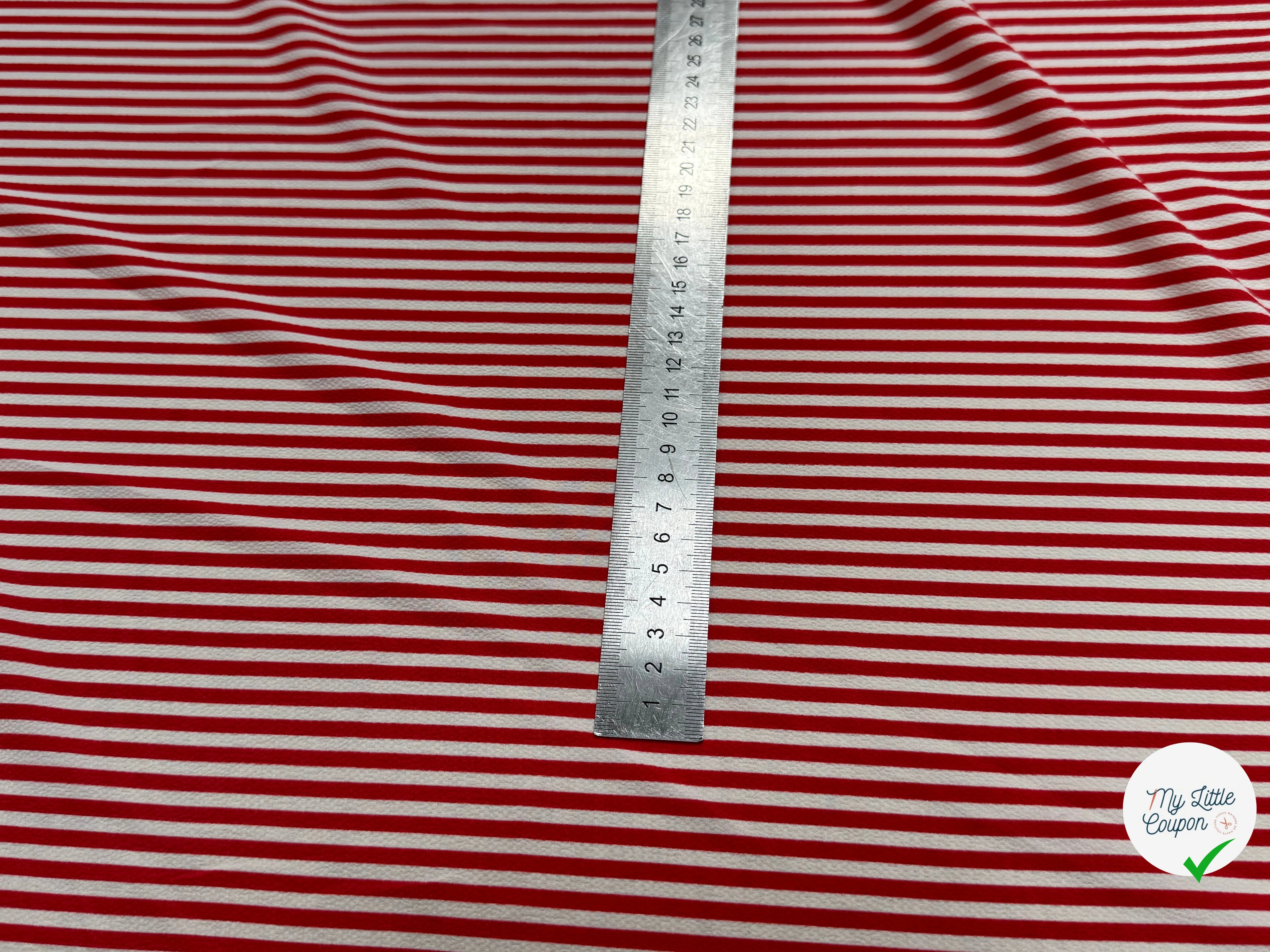 CREPE SEMI-GAUFFRÉ RAYURES ROUGE - My Little Coupon