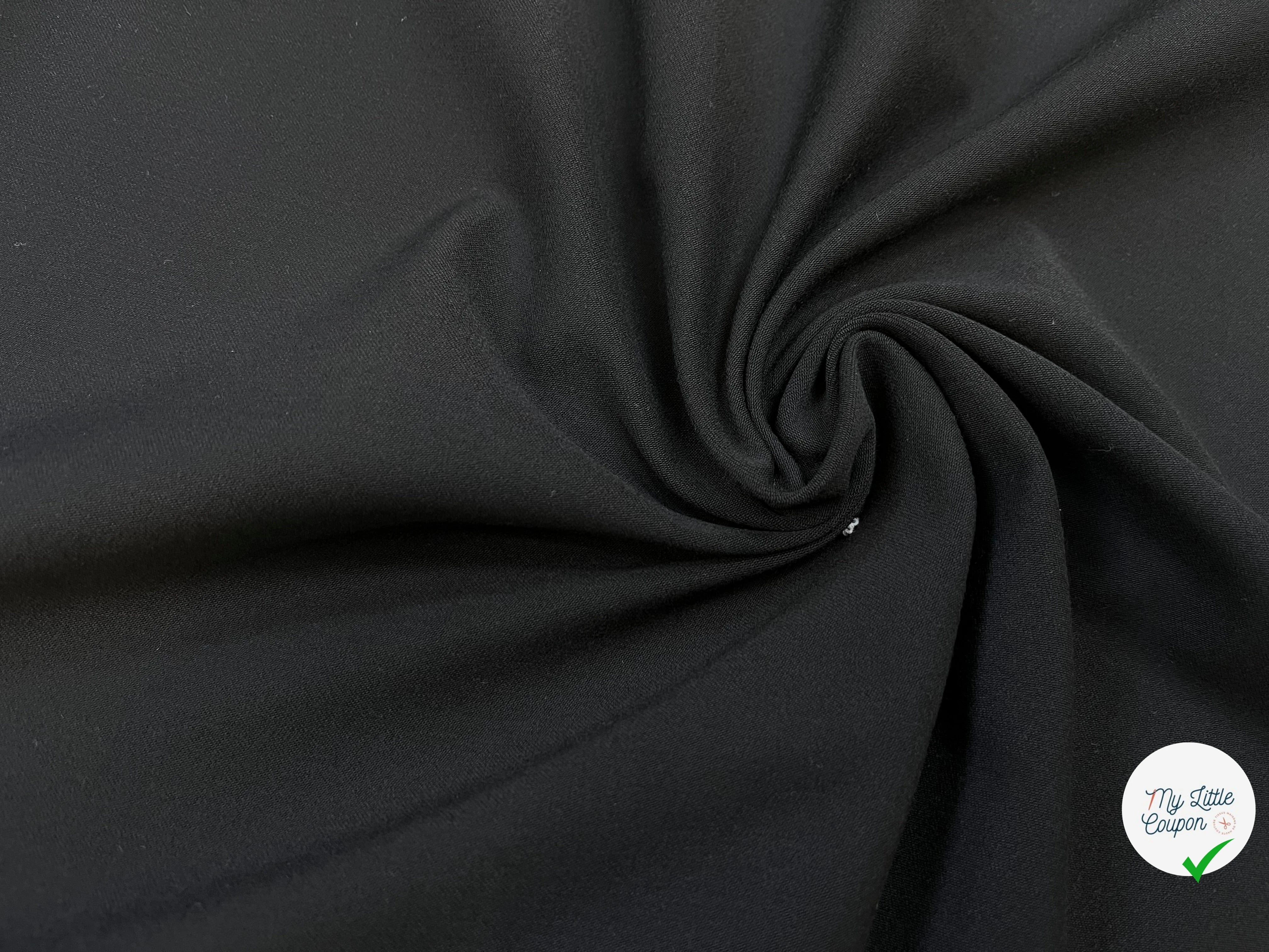 CREPE SEMI LOURD POLYESTER NOIR & STRETCH - My Little Coupon