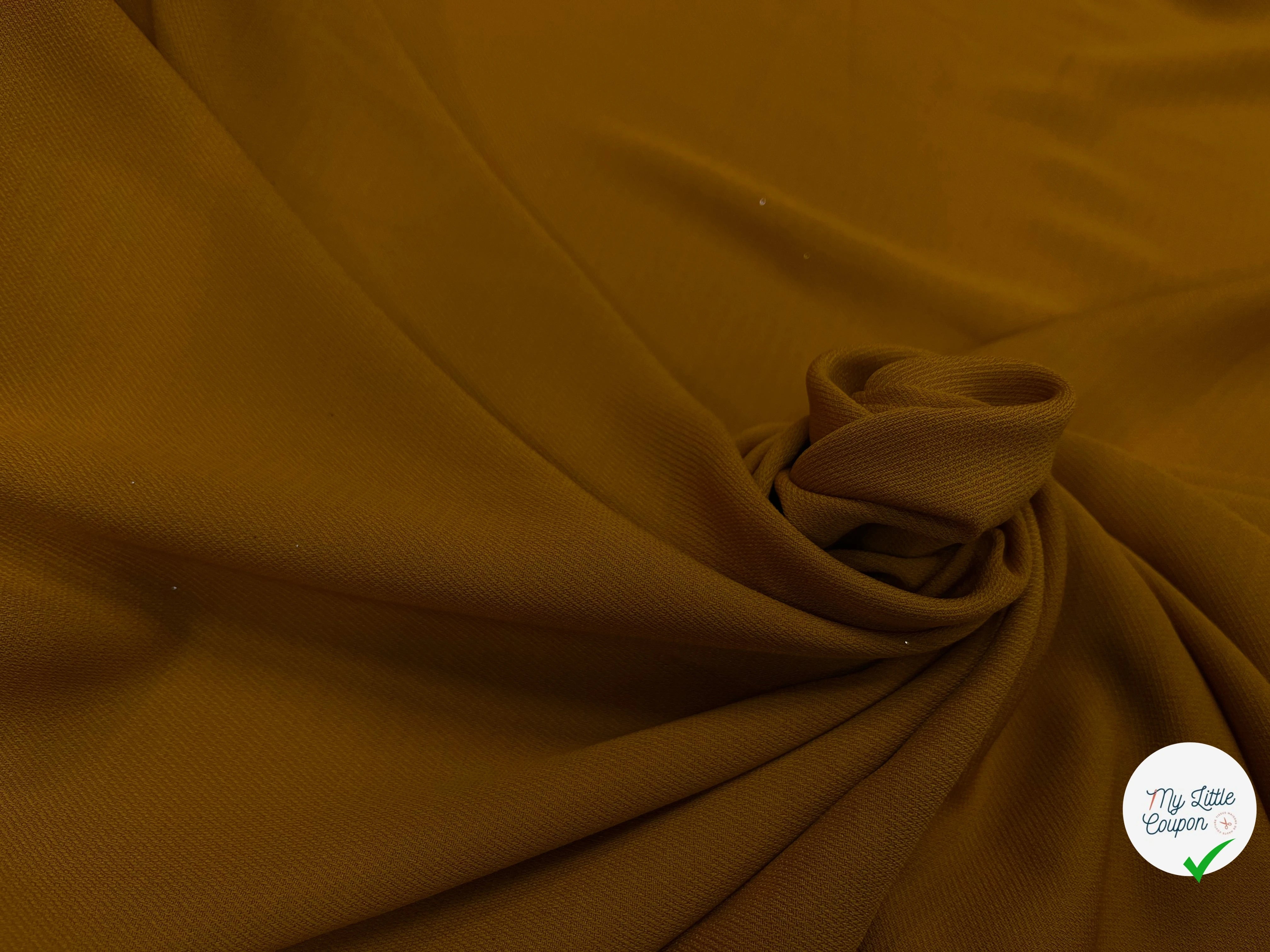 CREPE SERGE JAUNE MOUTARDE SOUPLE - My Little Coupon