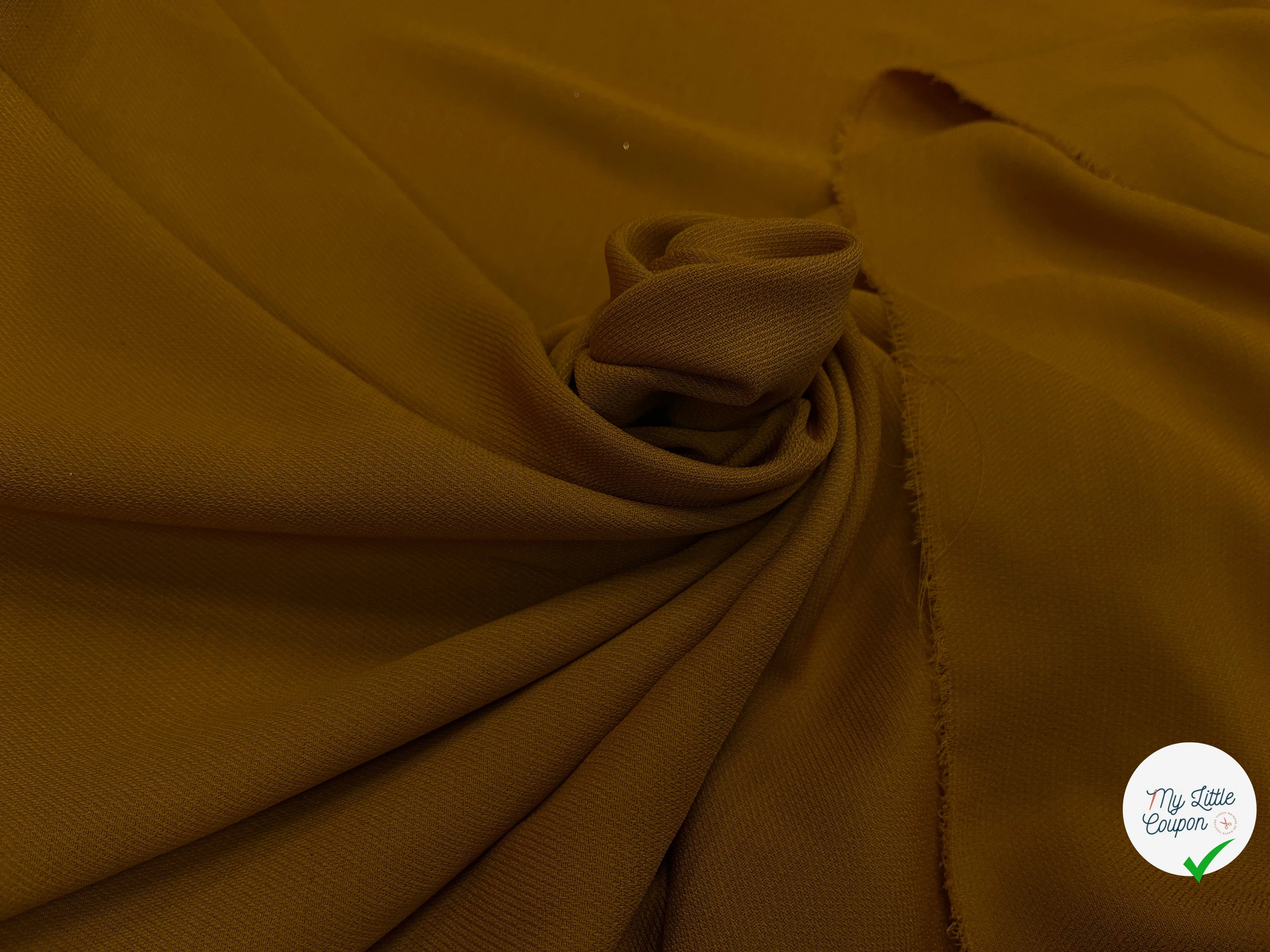 CREPE SERGE JAUNE MOUTARDE SOUPLE - My Little Coupon