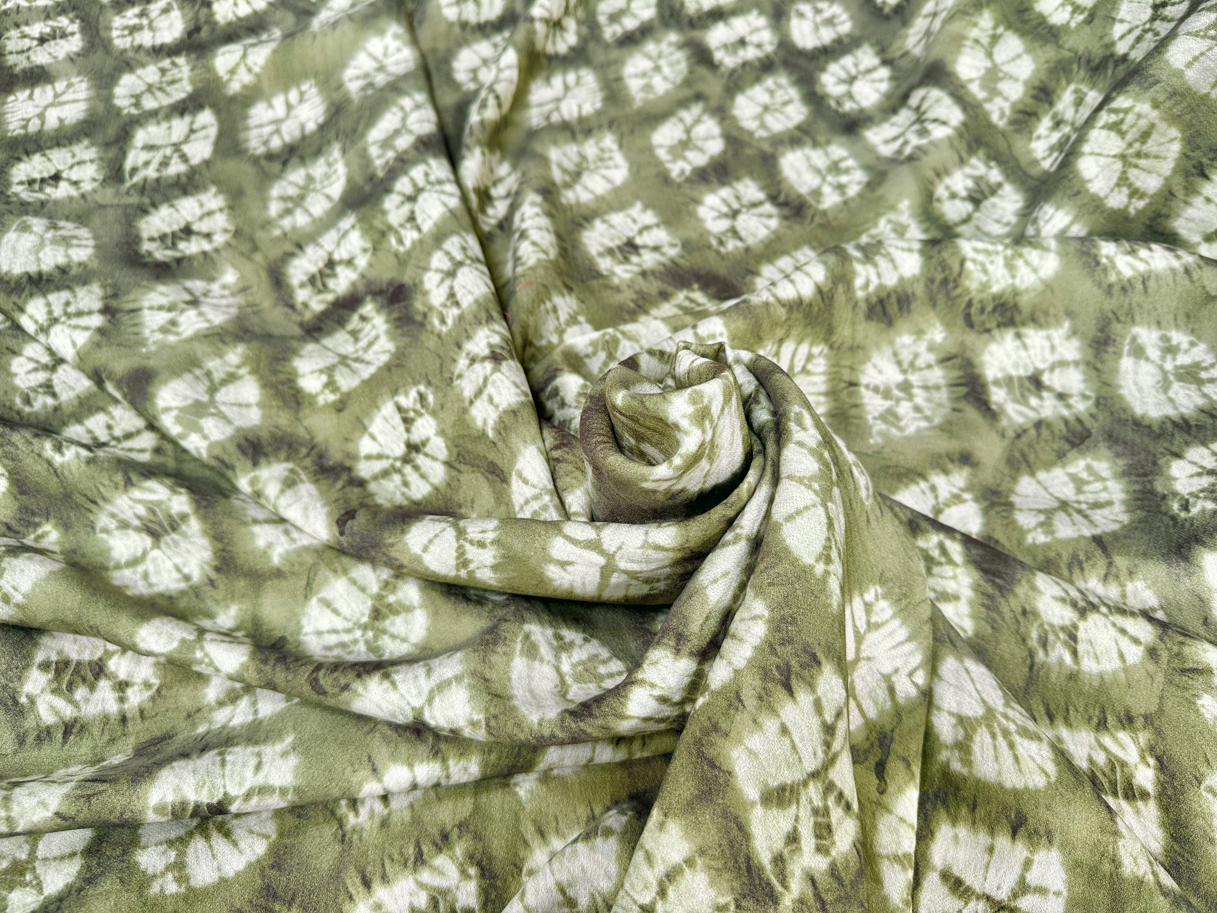 CREPE SHIBORI FOND VERT SUPERBE TENUE - My Little Coupon