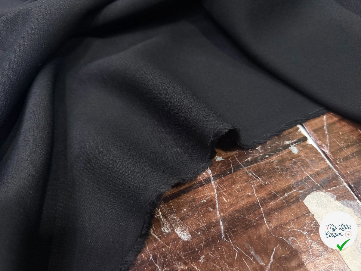 CRÊPE VISCOSE ACÉTATE NOIR SUPERBE TENUE - My Little Coupon