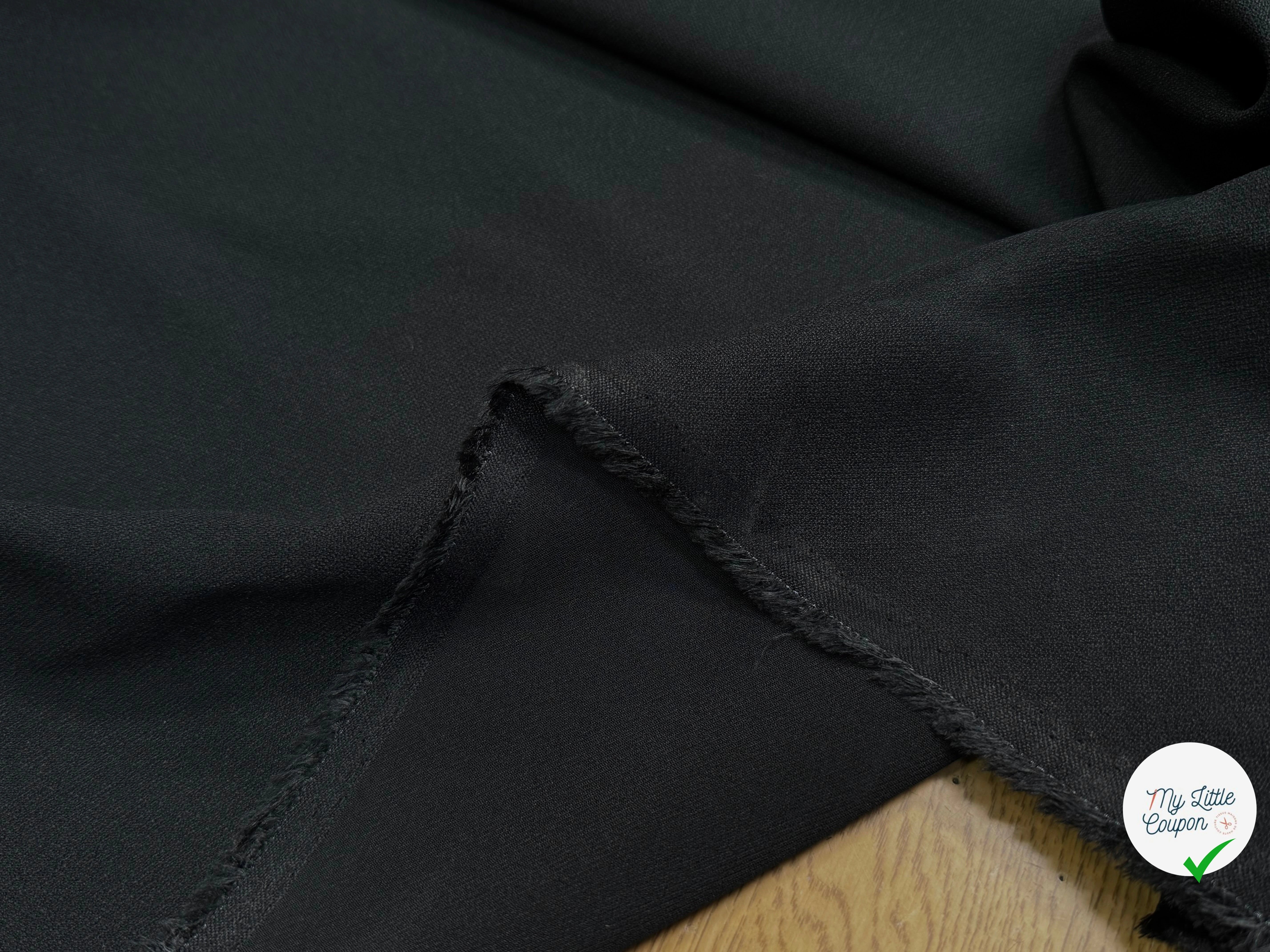 CREPE VISCOSE ACETATE STRETCH SÉMI-LOURD NOIR 50% VISCOSE 4% ÉLASTHANNE - My Little Coupon