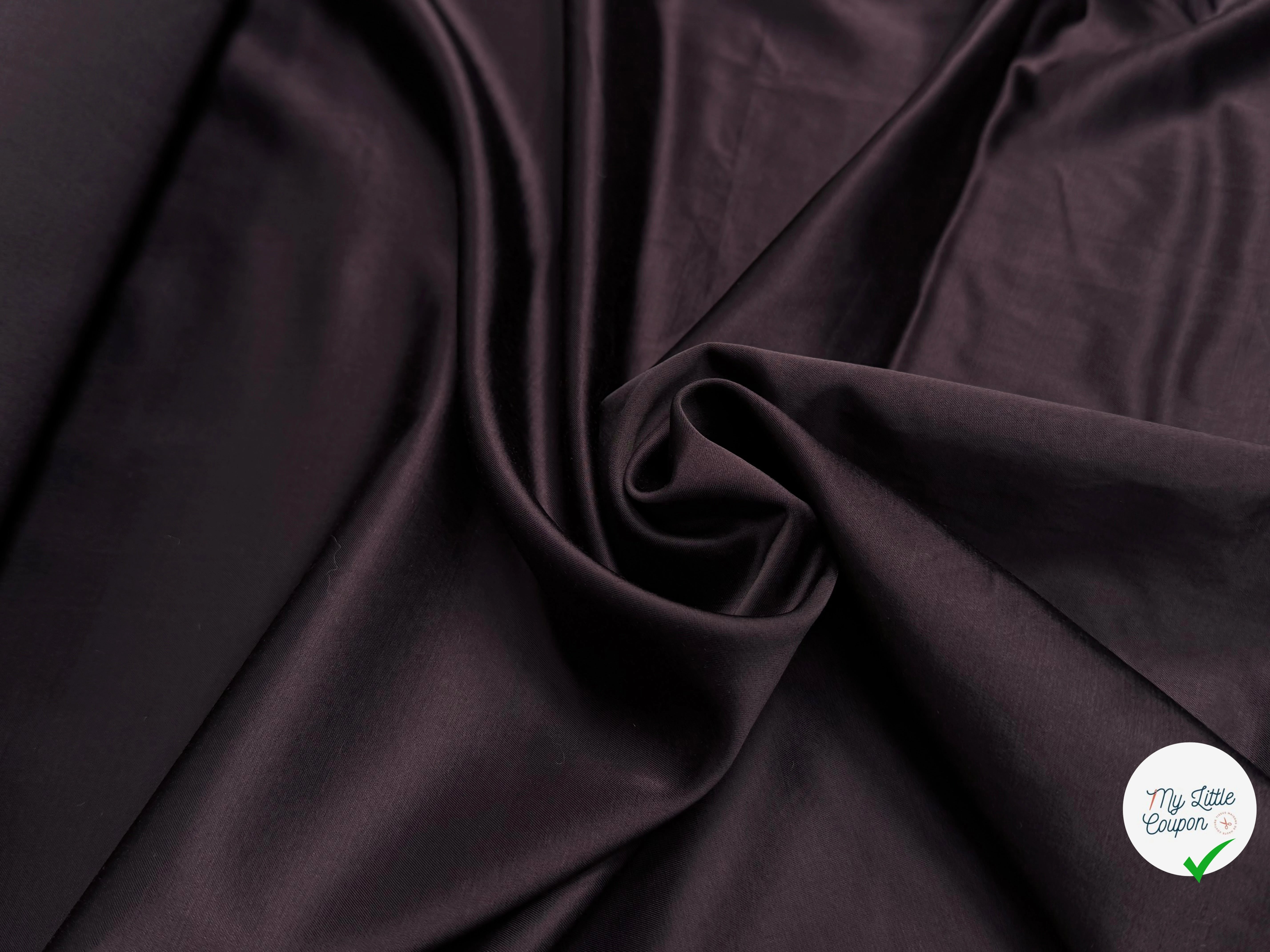 CREPE VISCOSE ENVERS SATIN 8% SOIE BEAU TOMBÉ CHOCO BORDEAUX - My Little Coupon