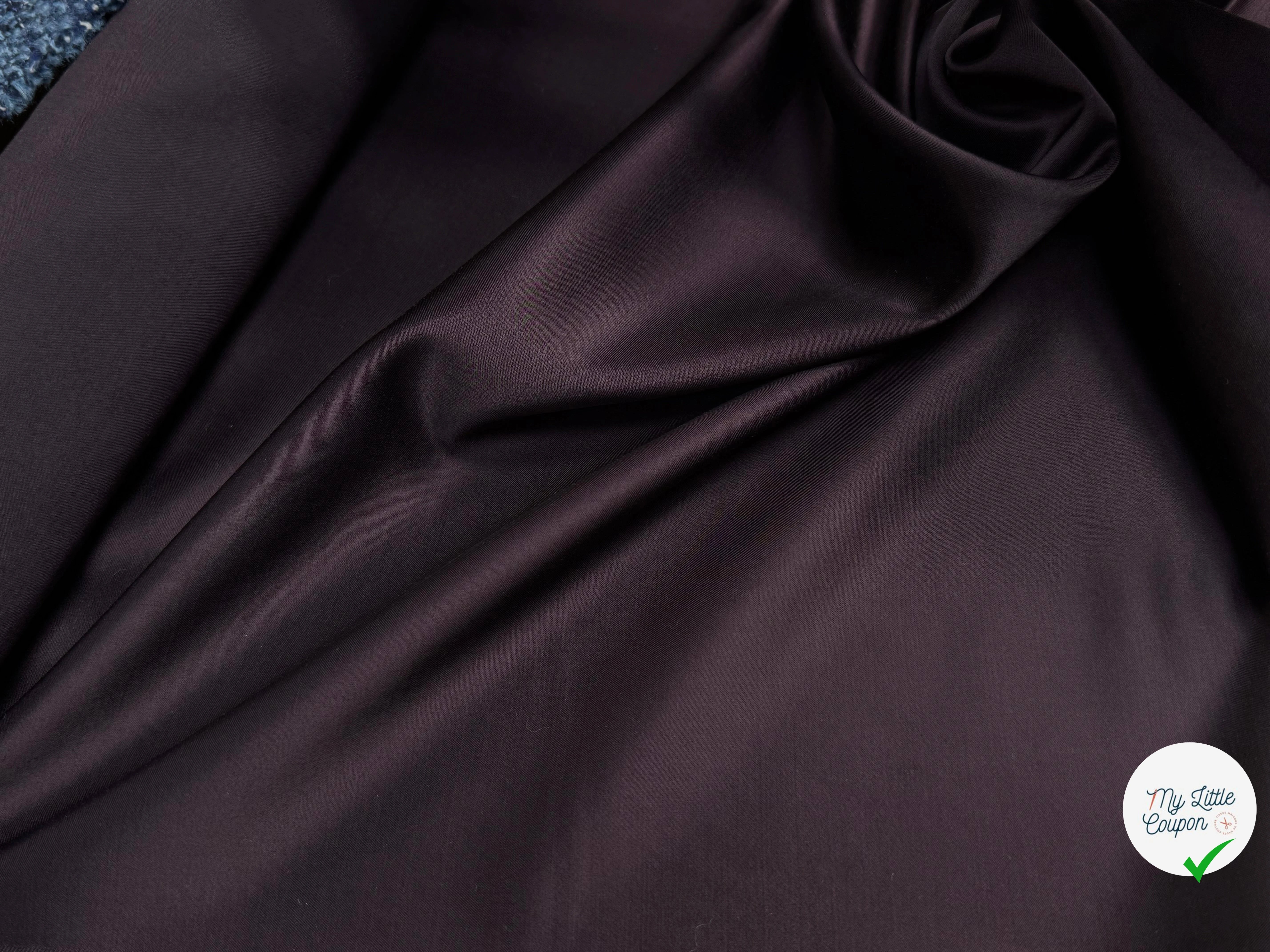 CREPE VISCOSE ENVERS SATIN 8% SOIE BEAU TOMBÉ CHOCO BORDEAUX - My Little Coupon