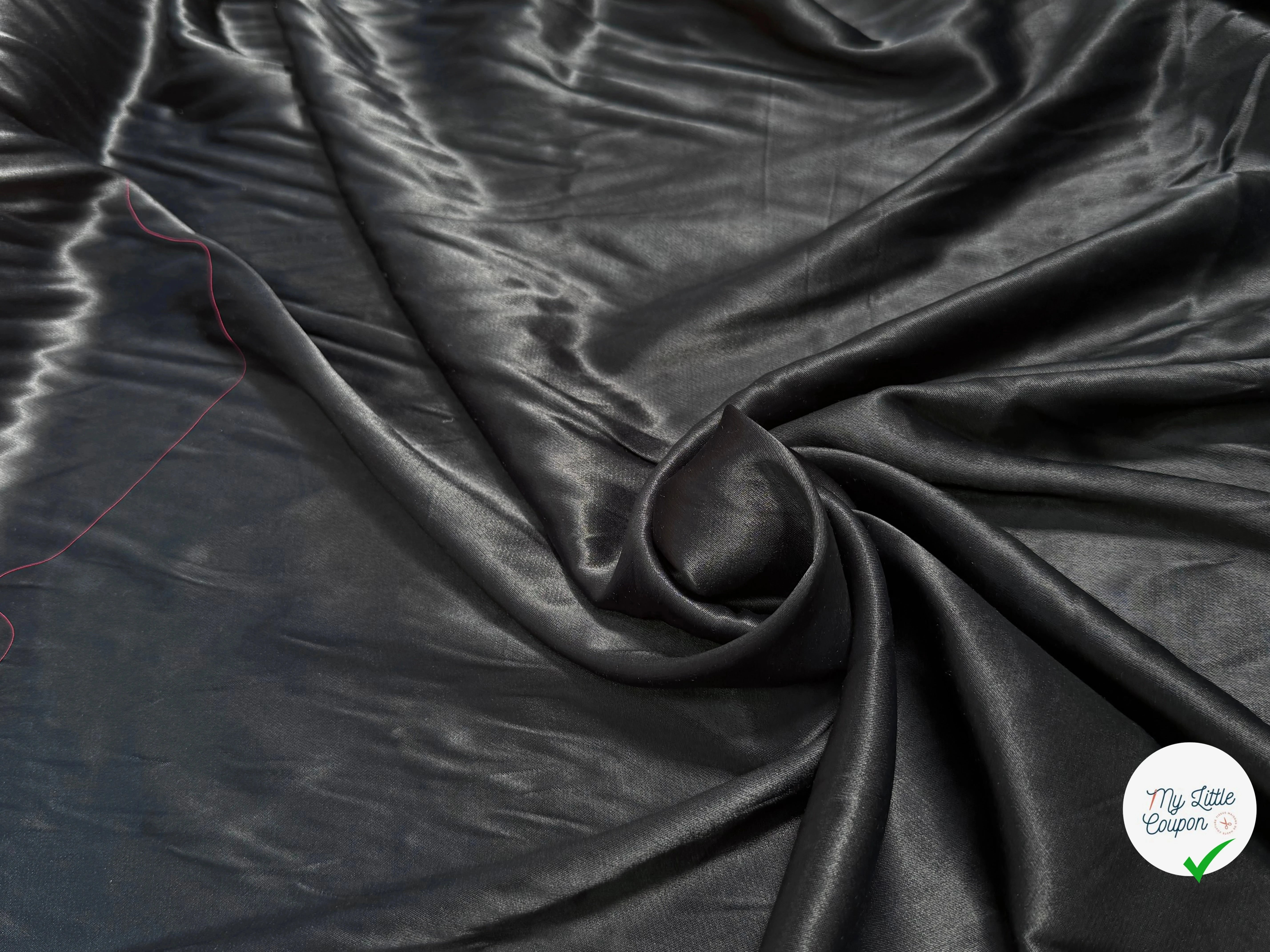 CREPE VISCOSE ENVERS SATIN NOIR BEAU TOMBÉ - My Little Coupon