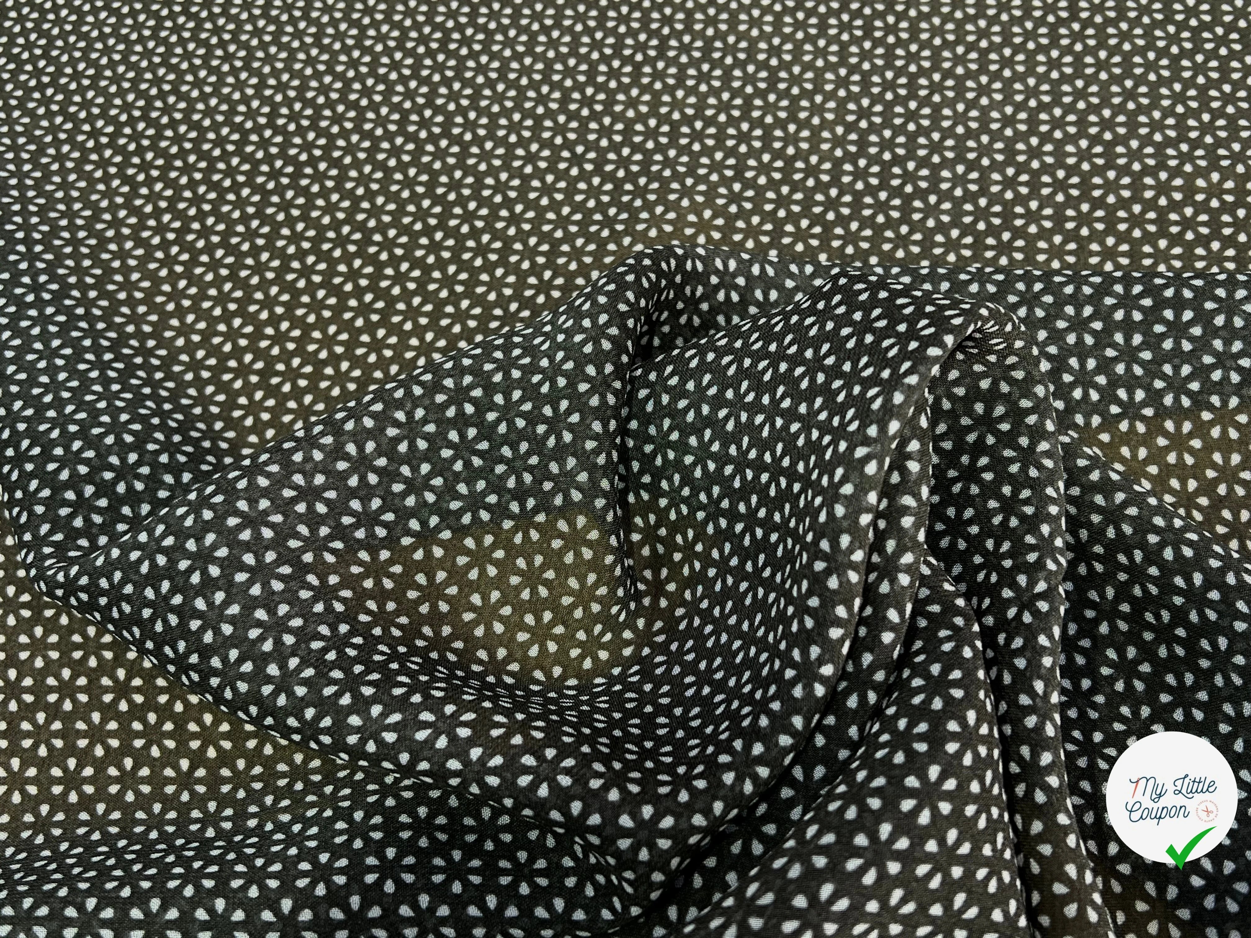CREPE VISCOSE FEUILLAGE KAKI - My Little Coupon