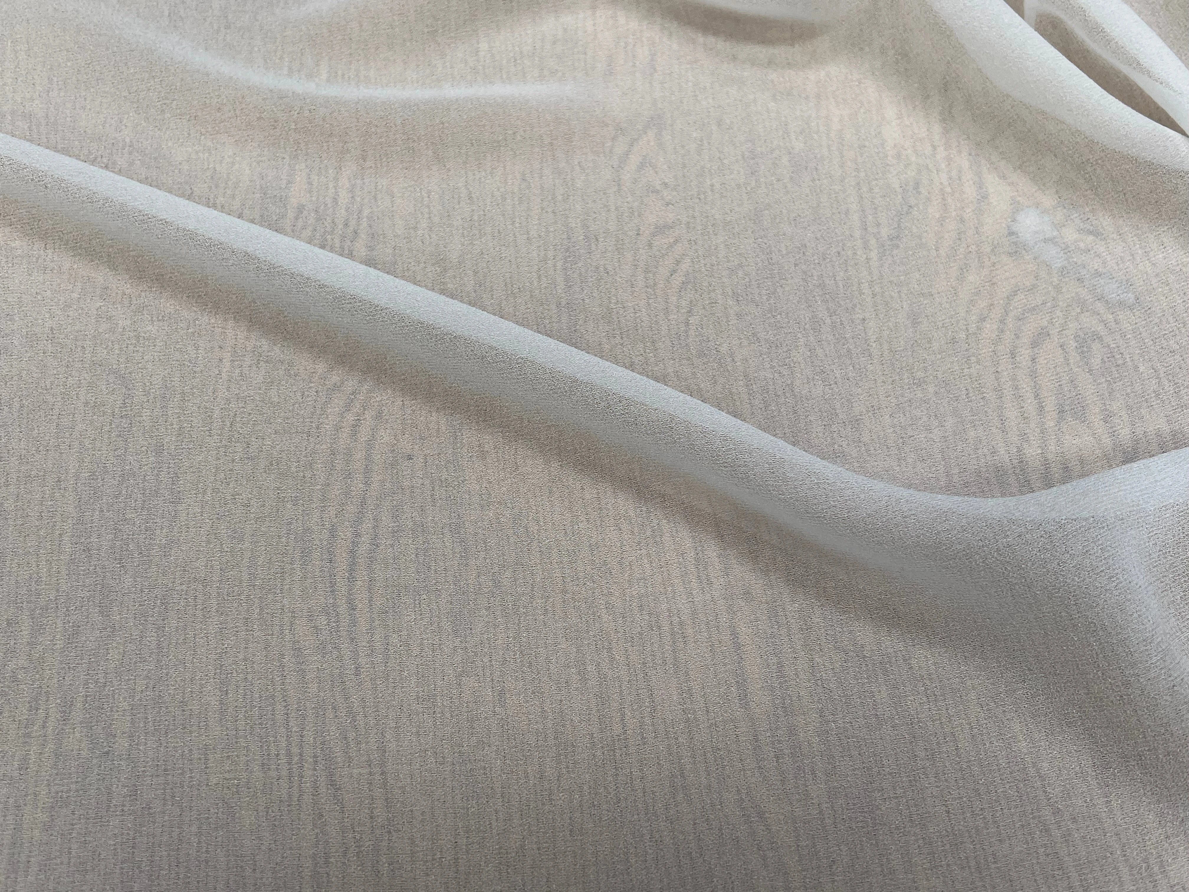 CREPE VISCOSE FLUIDE AVEC 20% SOIE BLANC LÉGÈREMENT CASSÉ - My Little Coupon