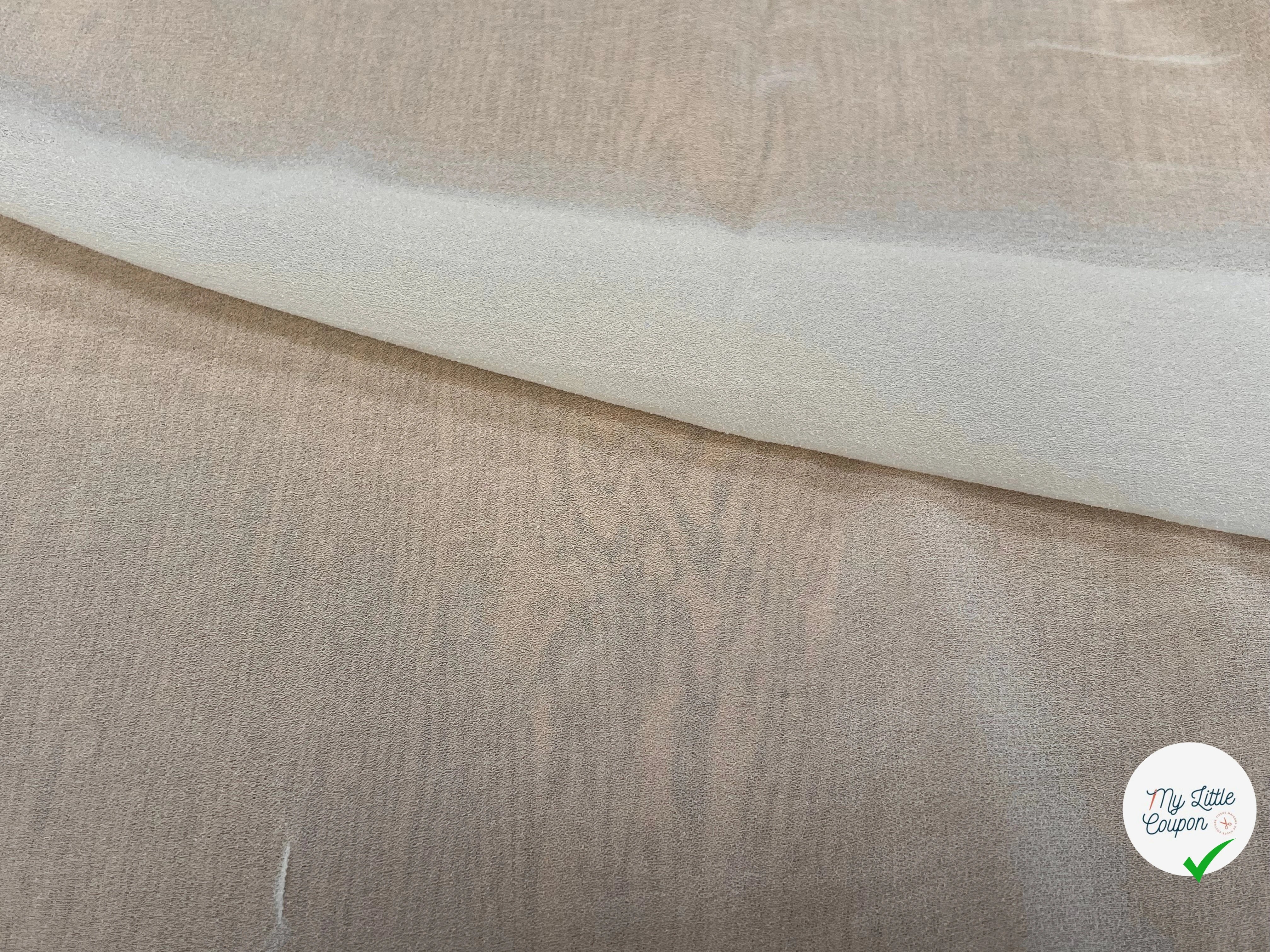 CREPE VISCOSE FLUIDE AVEC 20% SOIE ÉCRU - My Little Coupon