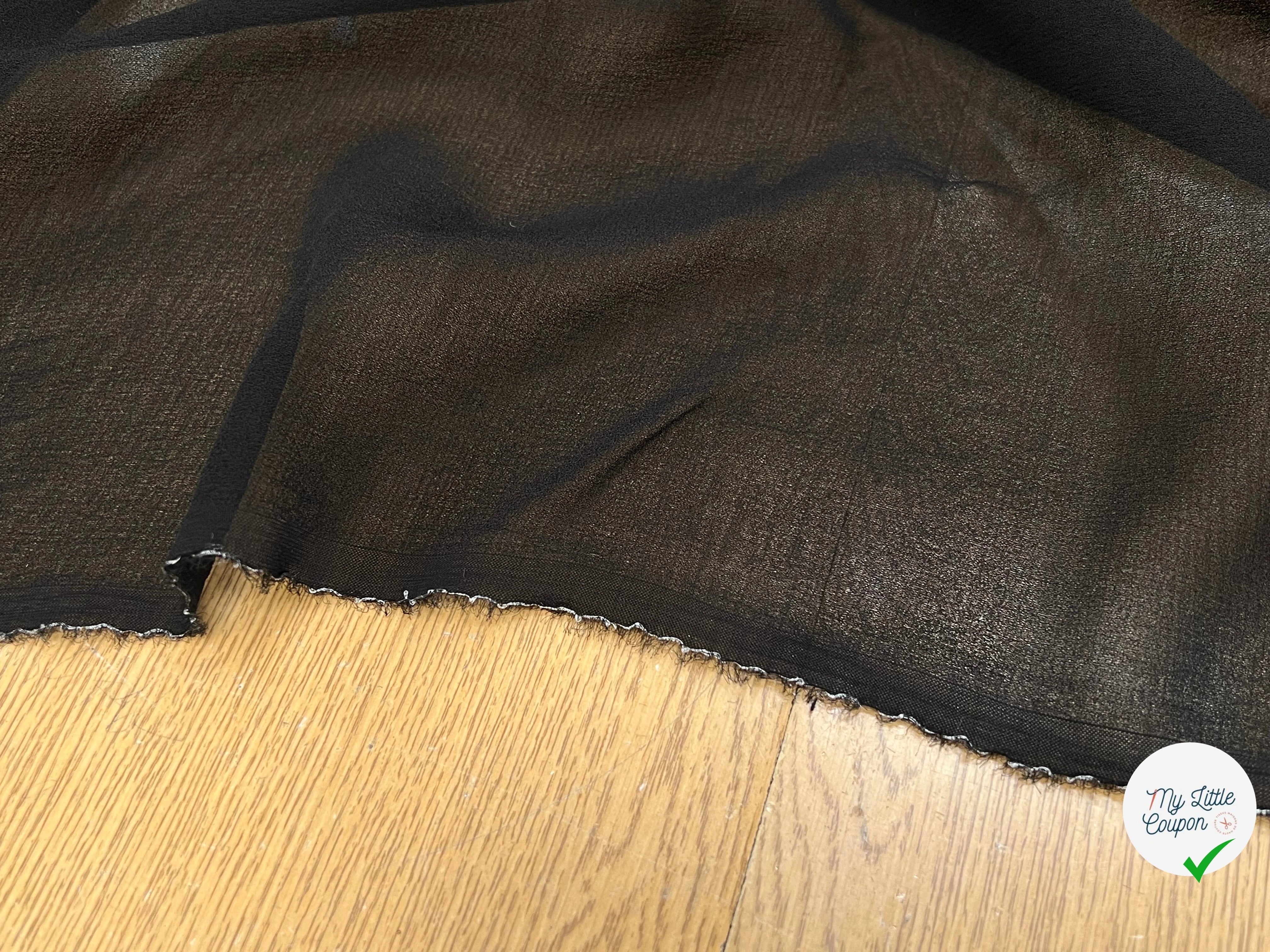 CREPE VISCOSE FLUIDE AVEC 20% SOIE NOIR - My Little Coupon