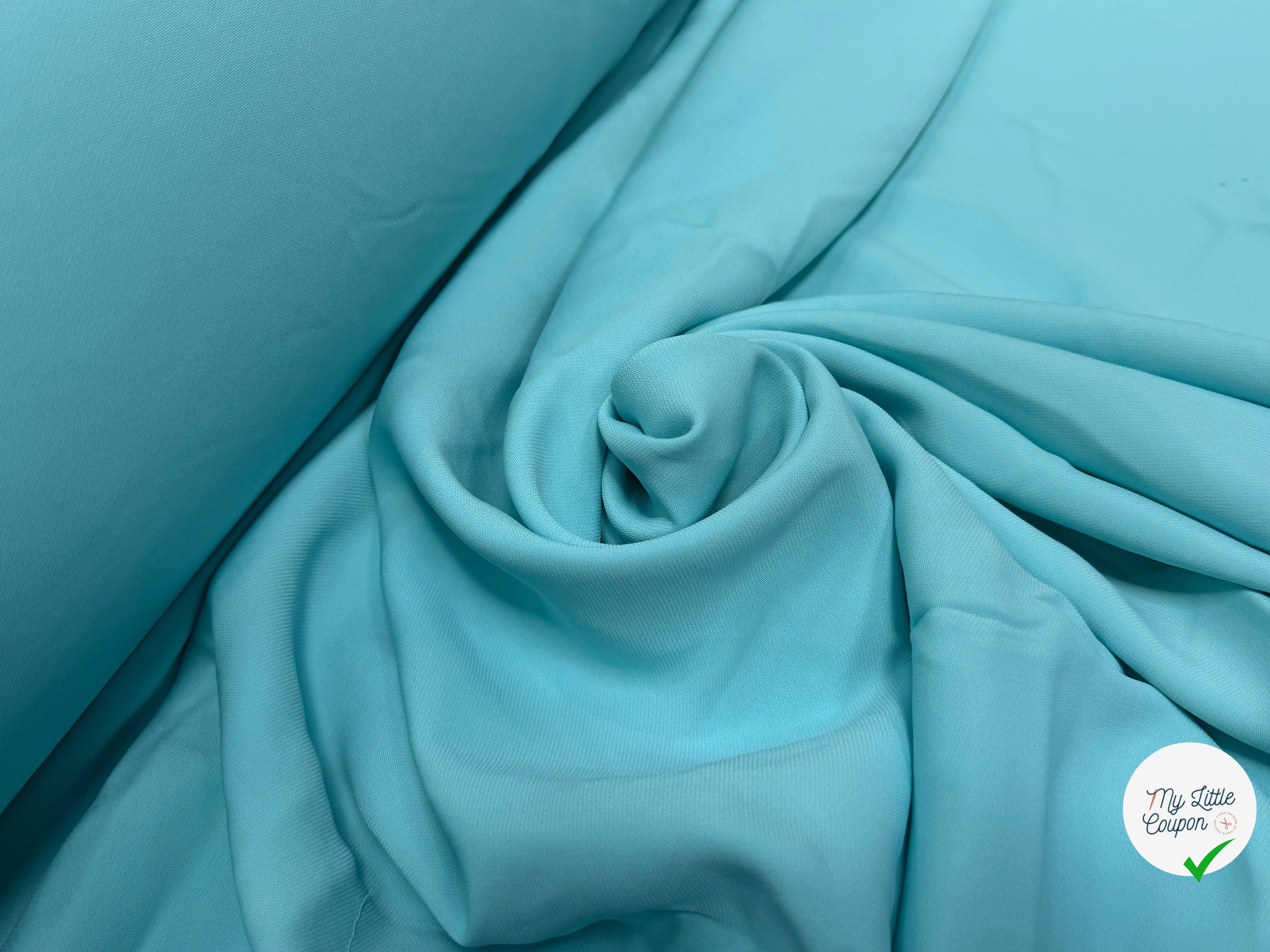CREPE VISCOSE FLUIDE STRETCH BEAU TOMBÉ VERT D'EAU - My Little Coupon