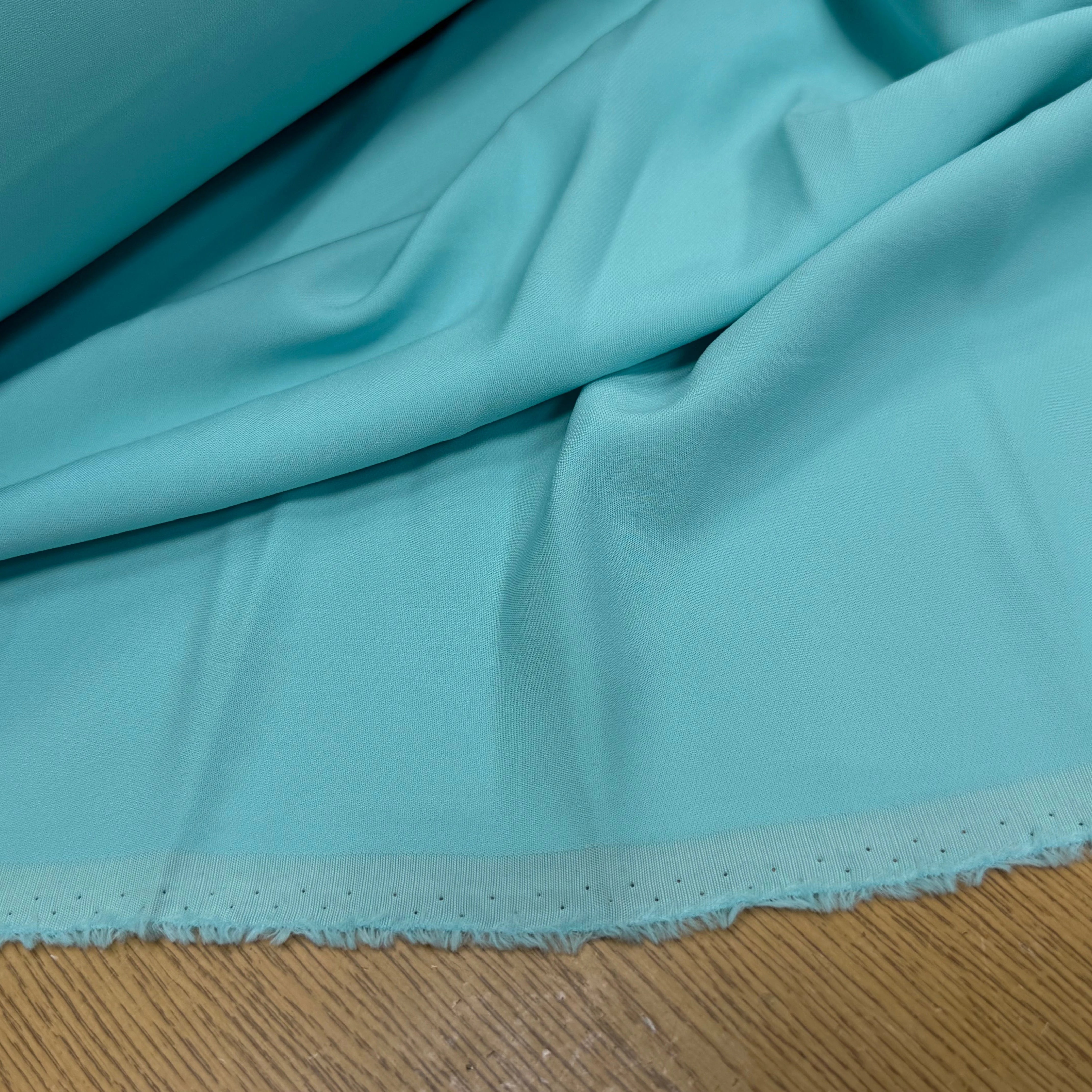 CREPE VISCOSE FLUIDE STRETCH BEAU TOMBÉ VERT D'EAU - My Little Coupon