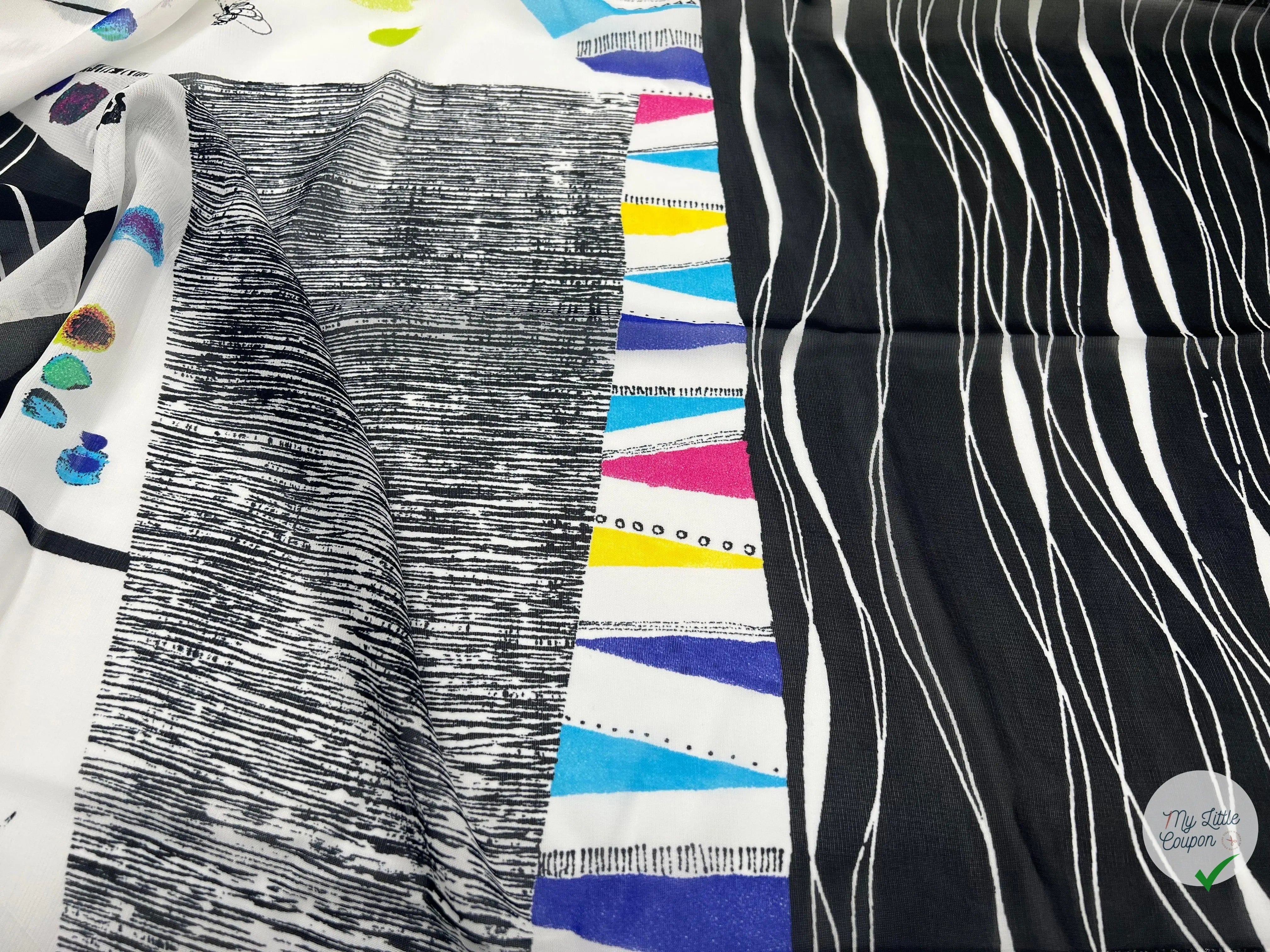 CRÊPE VISCOSE IMPRIMÉ ELEGANCE CUBISTE - My Little Coupon - tissu - coudre