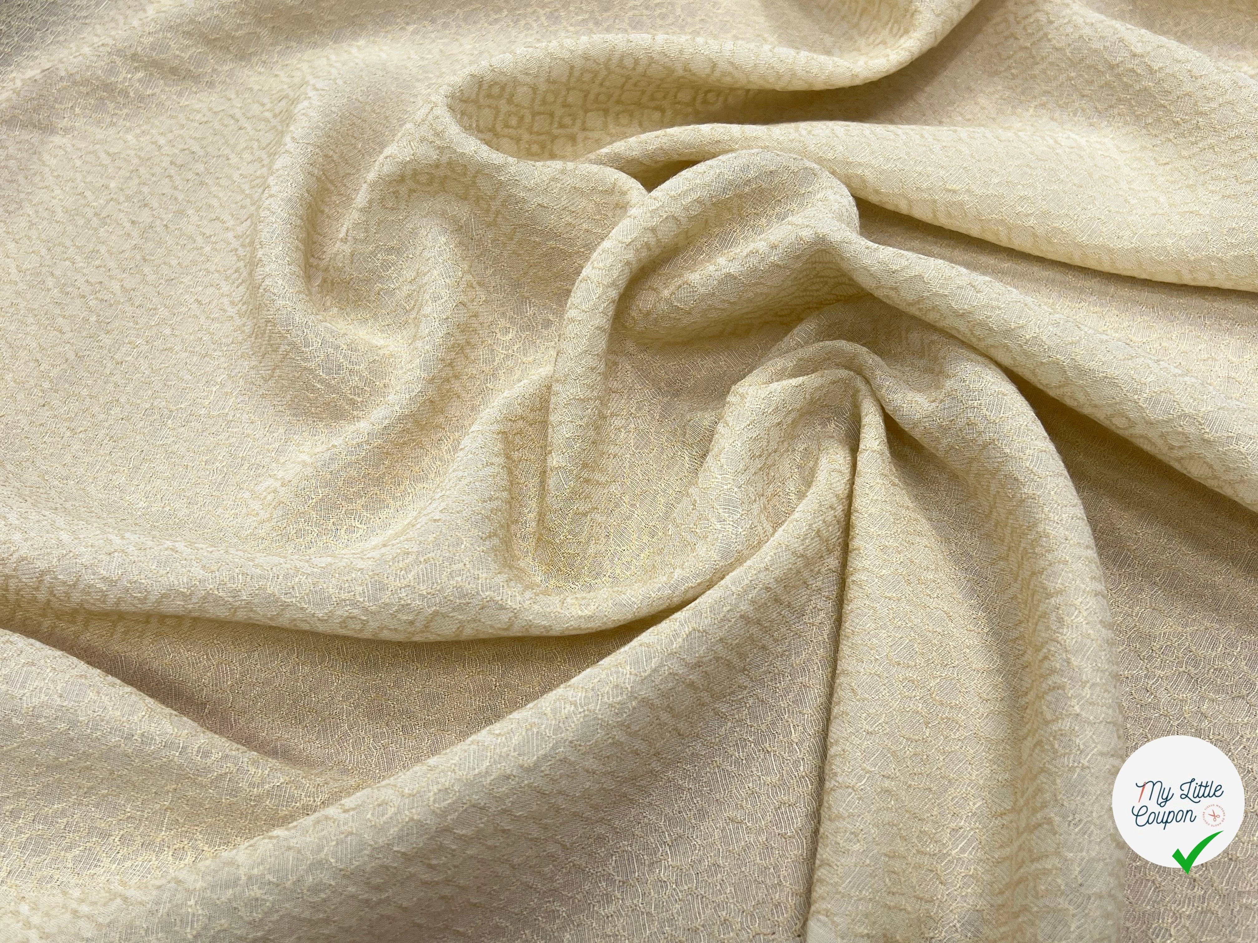 CREPE VISCOSE JACQUARD MOTIF GÉOMETRIQUE COQUILLE DOFFE - My Little Coupon