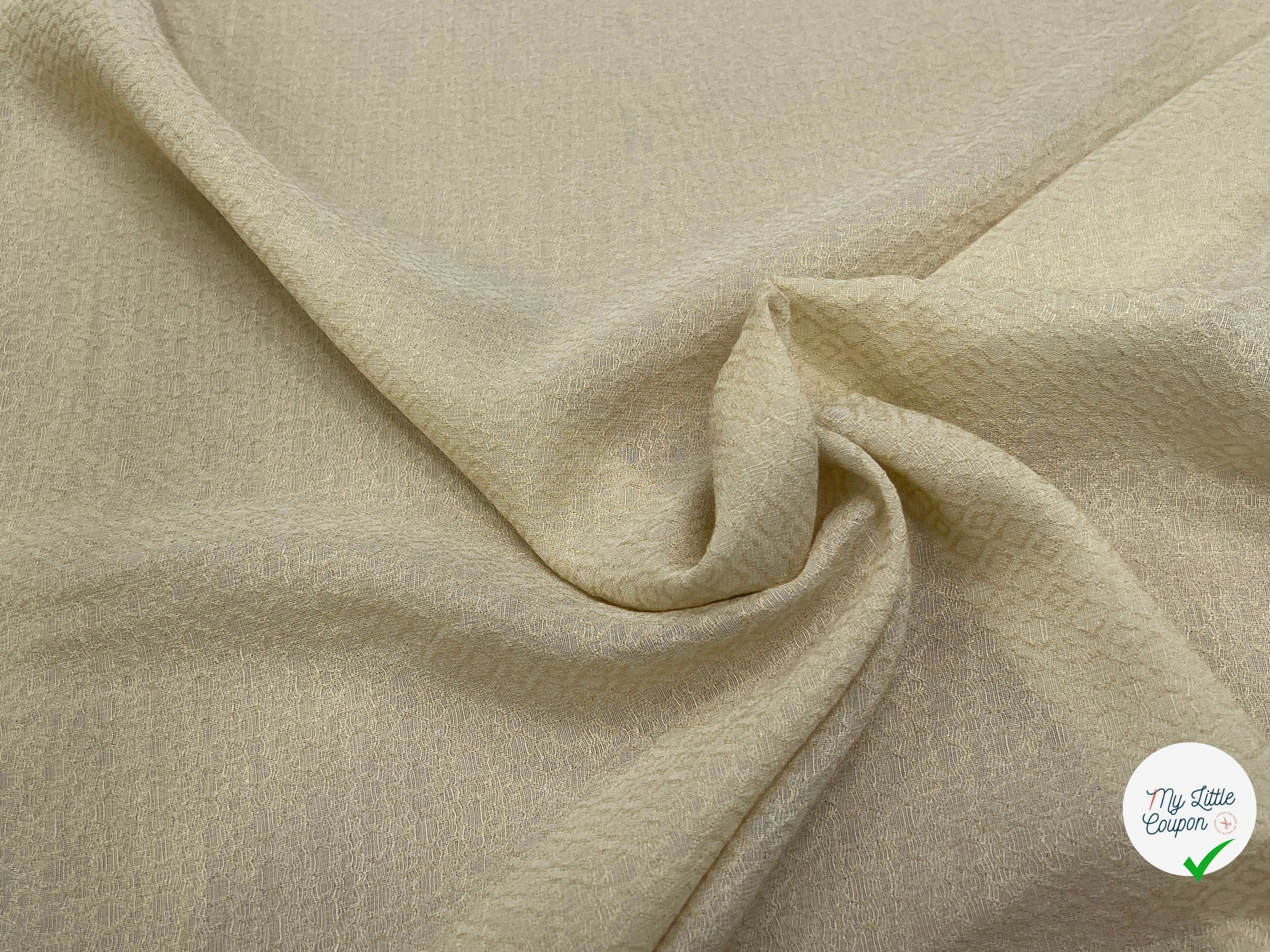 CREPE VISCOSE JACQUARD MOTIF GÉOMETRIQUE COQUILLE DOFFE - My Little Coupon