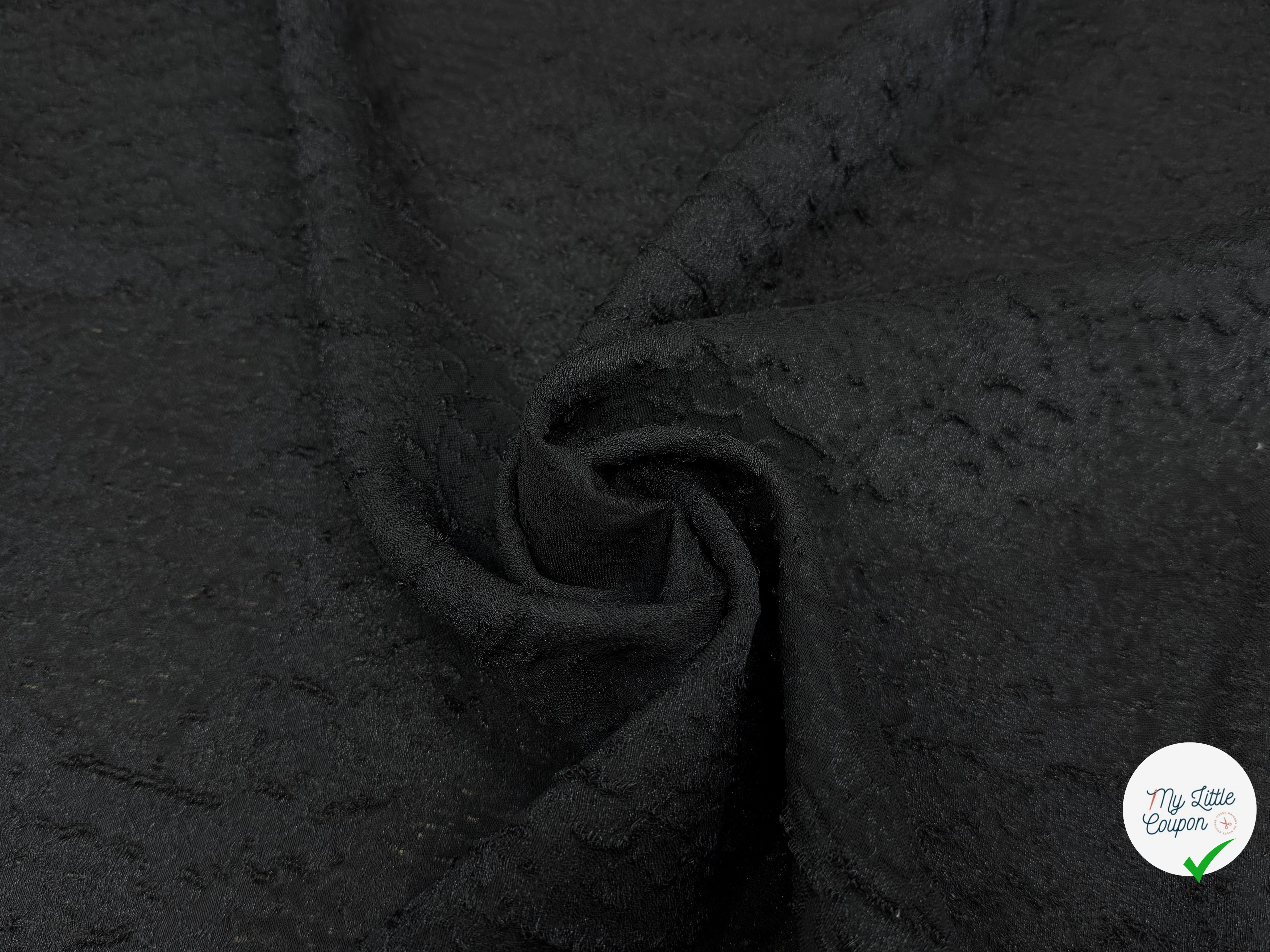 CREPE VISCOSE JACQUARD NOIR 67% VI - My Little Coupon