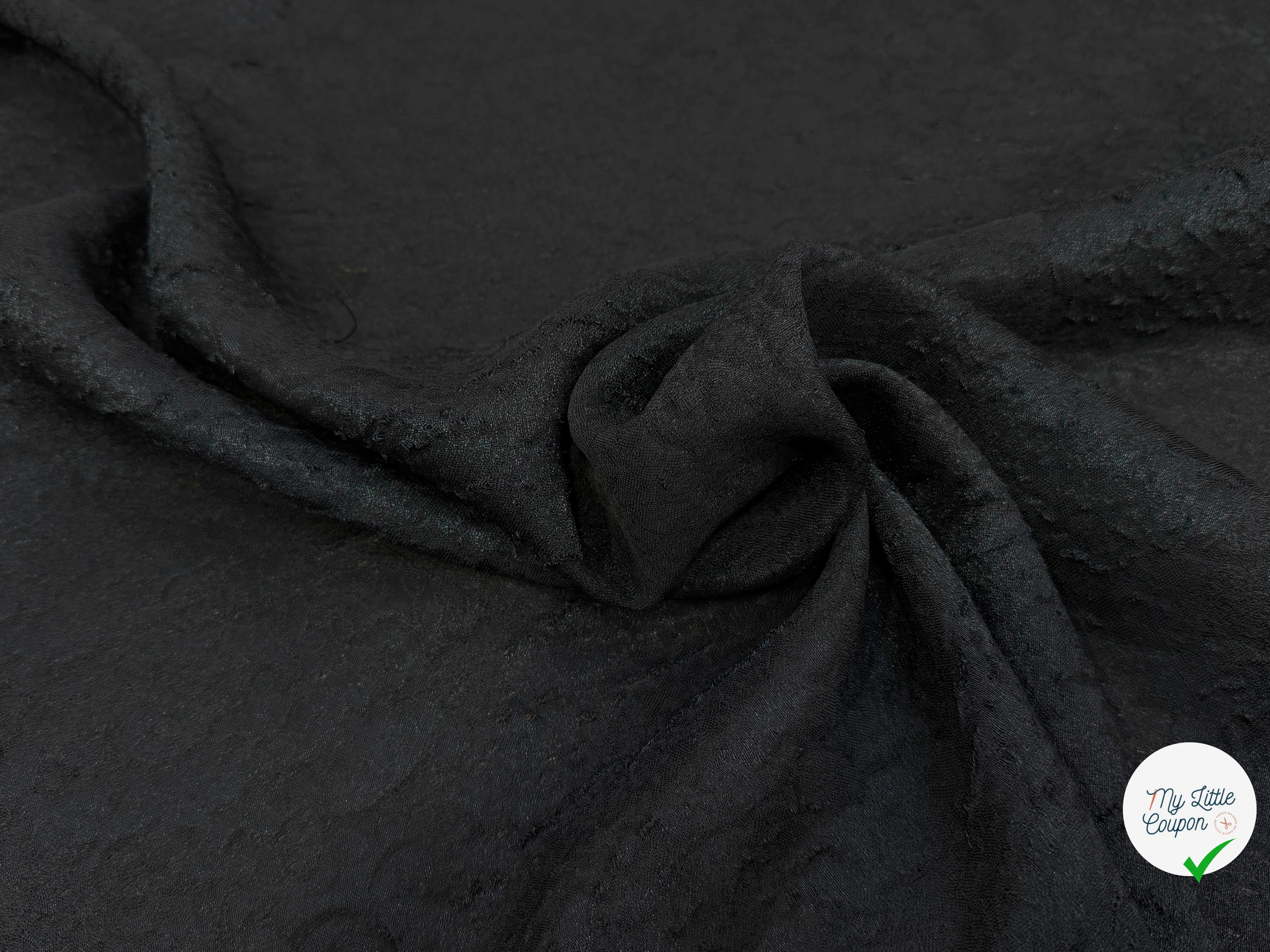 CREPE VISCOSE JACQUARD NOIR 67% VI - My Little Coupon