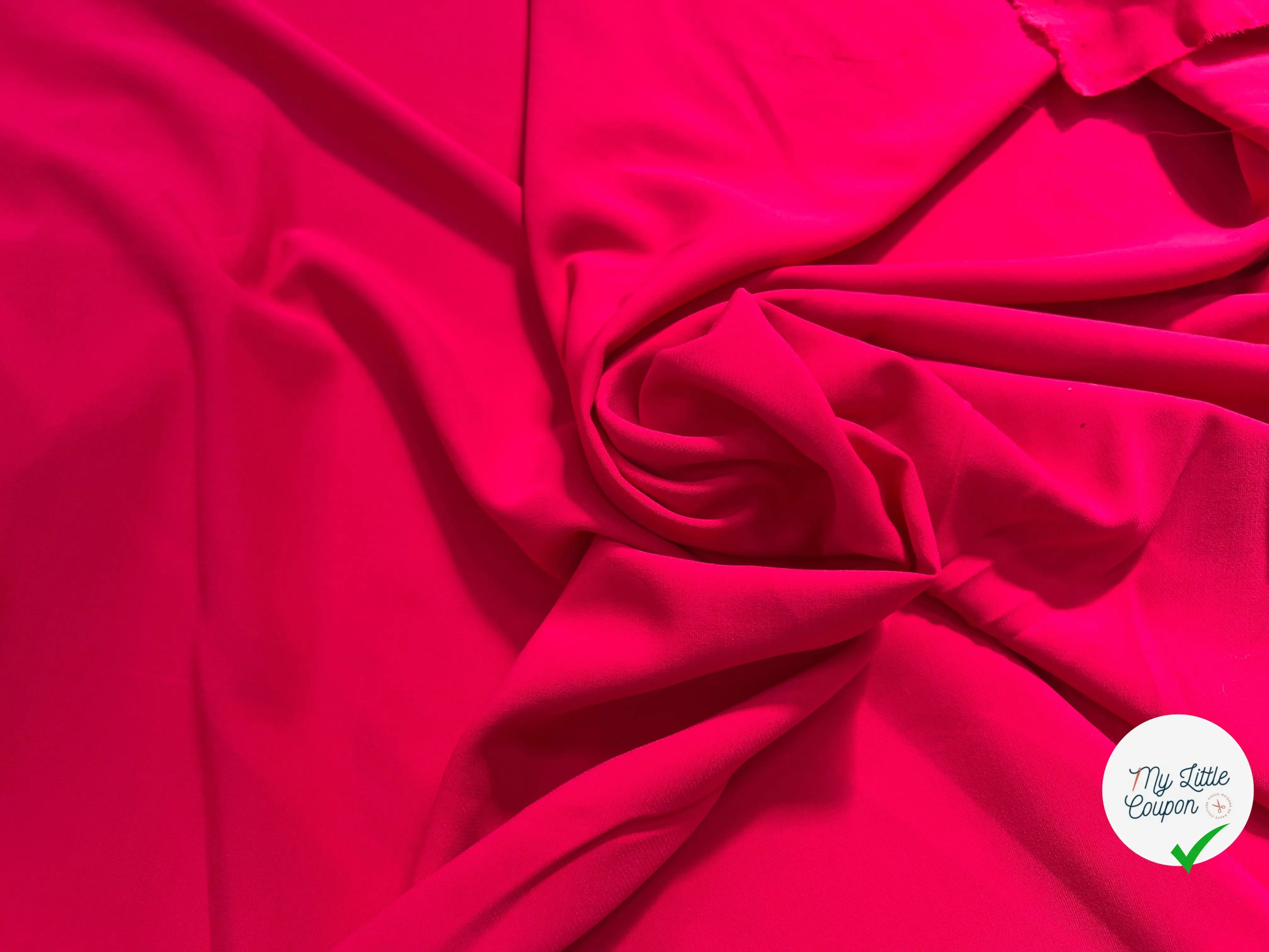 CREPE VISCOSE LOURD UNI ROSE STRETCH - My Little Coupon