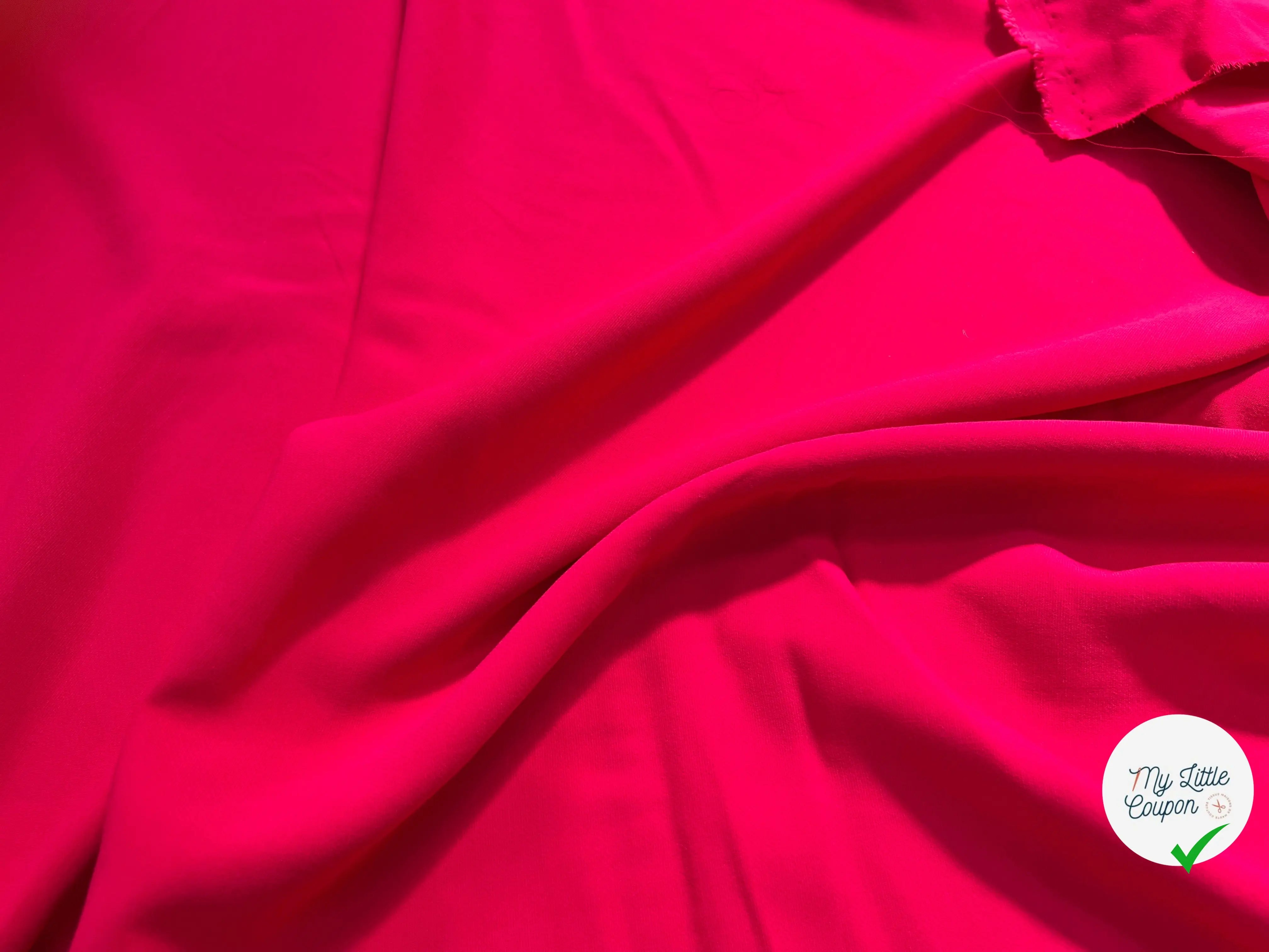 CREPE VISCOSE LOURD UNI ROSE STRETCH - My Little Coupon