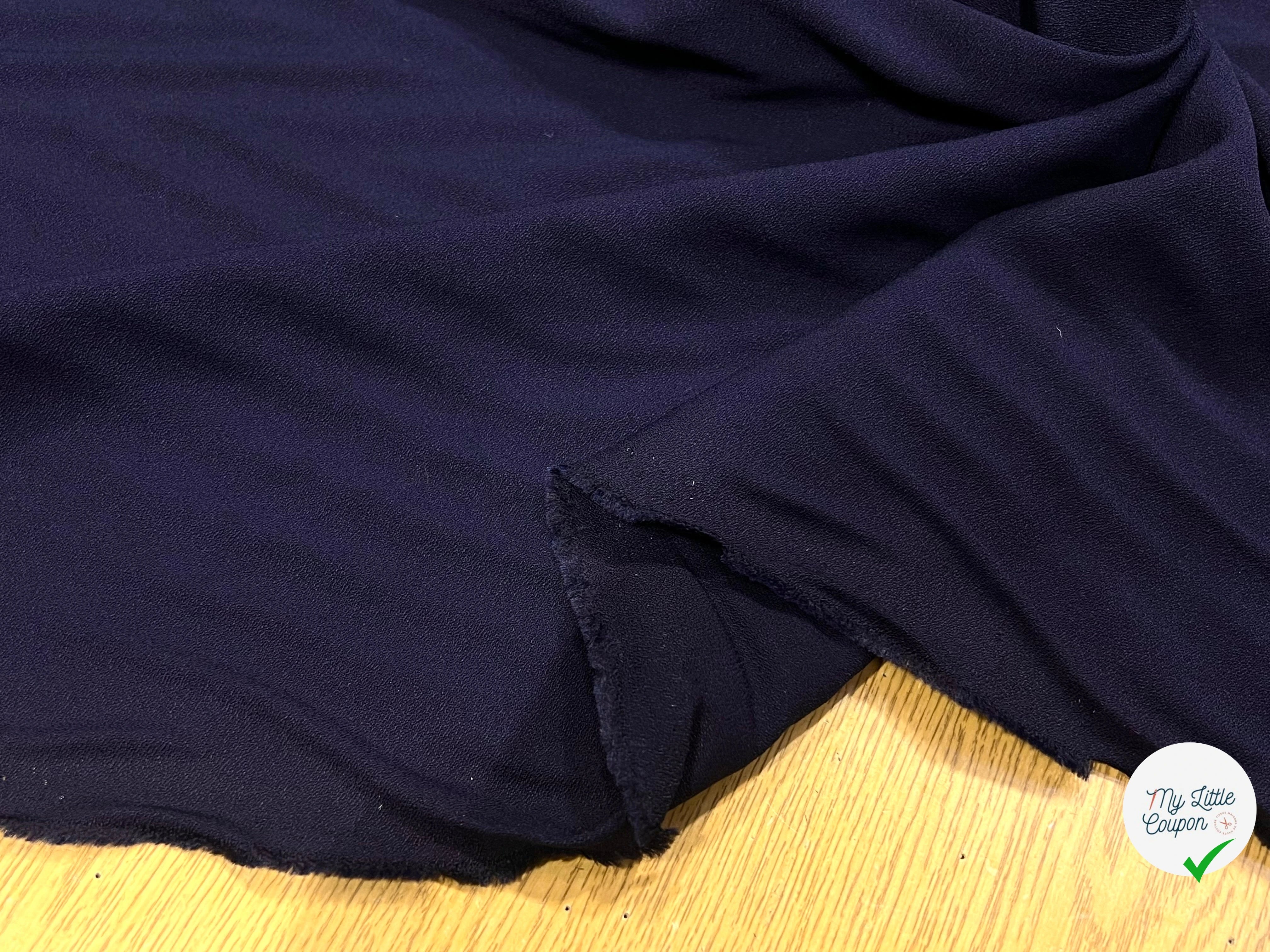 CRÊPE VISCOSE LOURDE STRETCH BLEU MARRINE 130CM - My Little Coupon