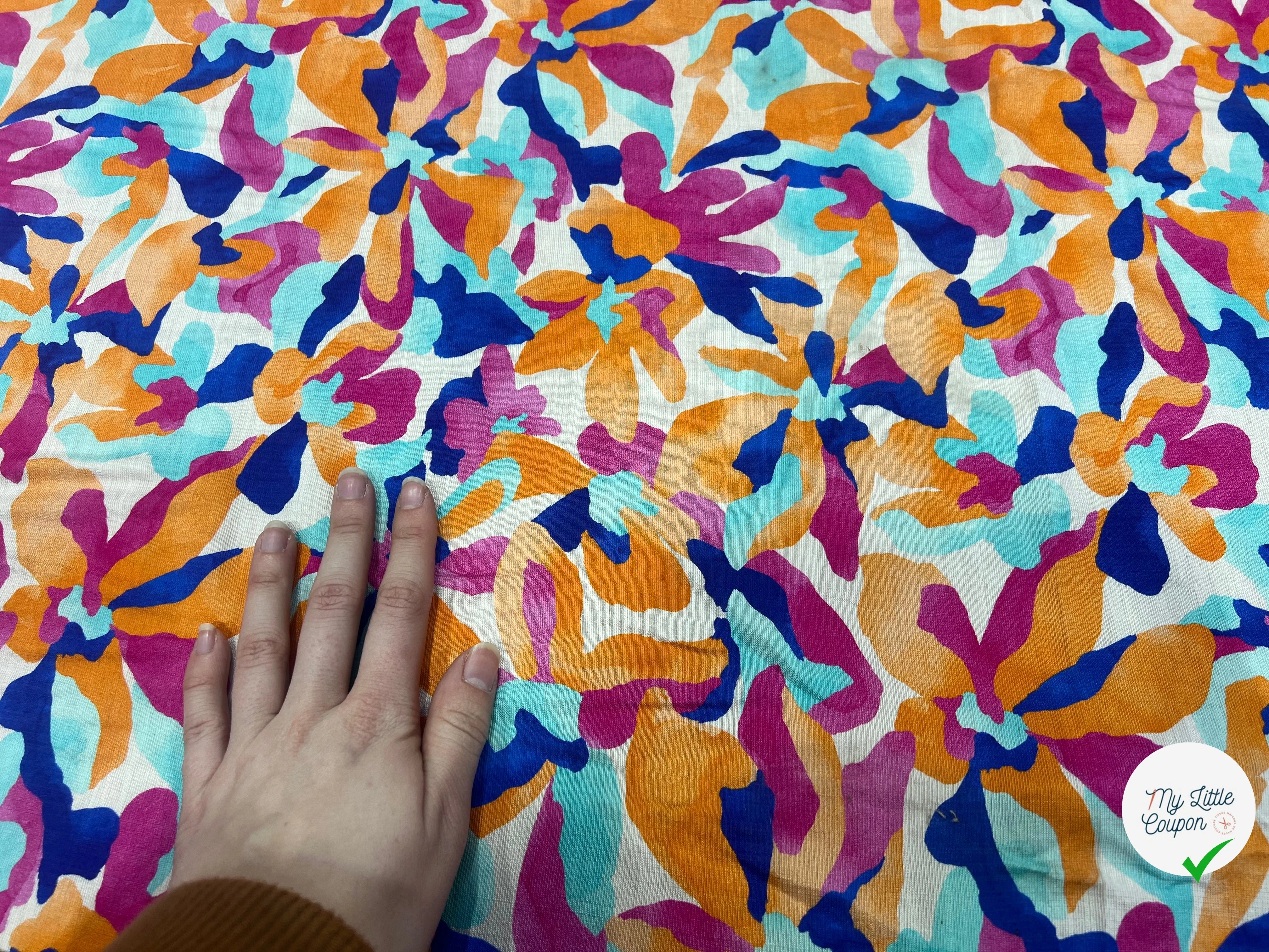 CREPE VISCOSE MELANGÉE ORANGE ROSE - My Little Coupon