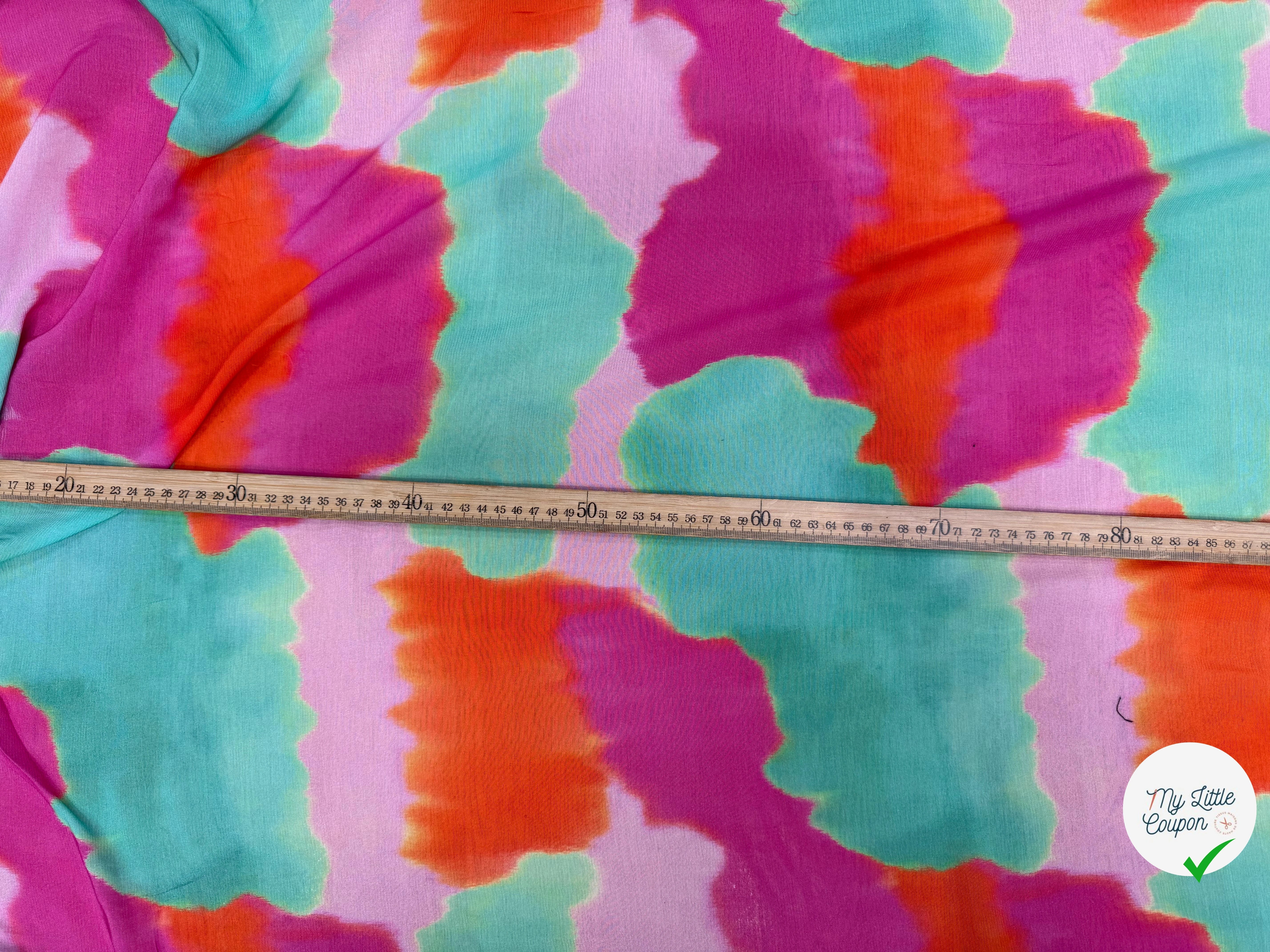 CREPE VISCOSE VISCOSE SOIE SILK NUAGES MULTICOLORE - My Little Coupon