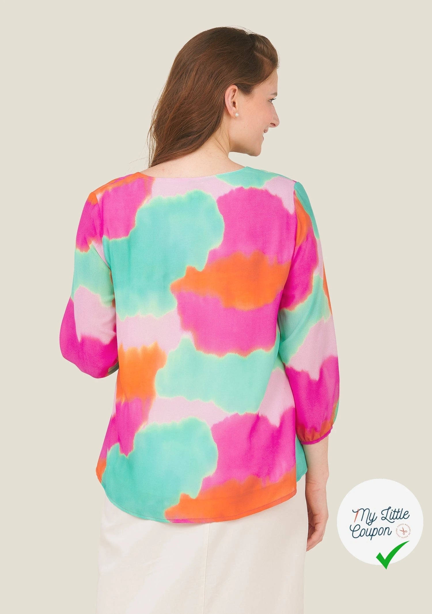CREPE VISCOSE VISCOSE SOIE SILK NUAGES MULTICOLORE - My Little Coupon