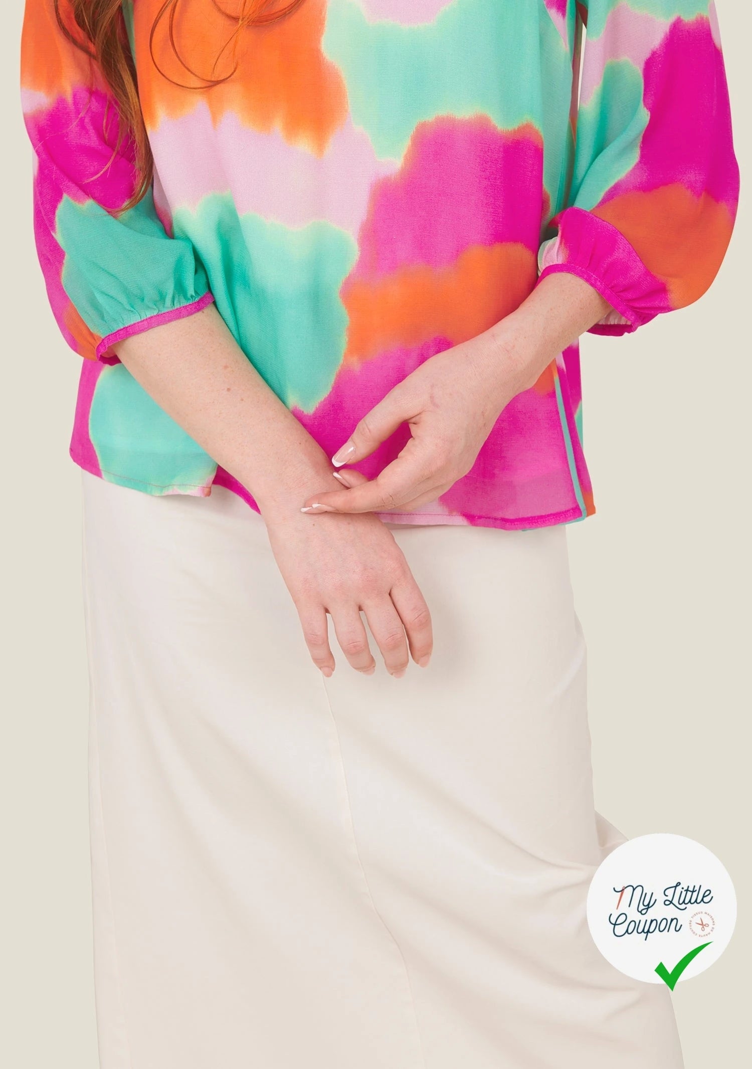 CREPE VISCOSE VISCOSE SOIE SILK NUAGES MULTICOLORE - My Little Coupon