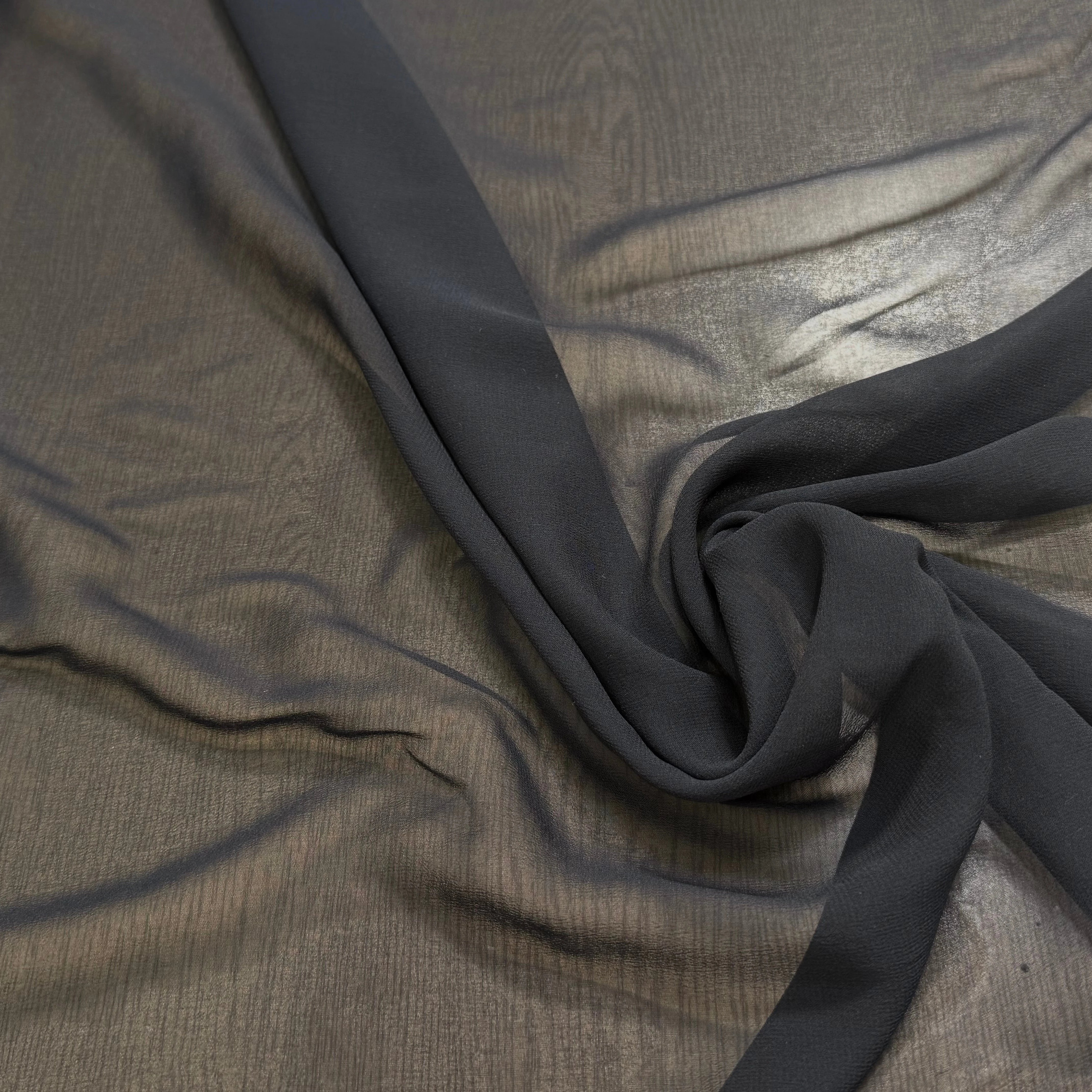 CREPON DE SOIE FLUIDE NOIR 100% SOIE EN 110 - My Little Coupon