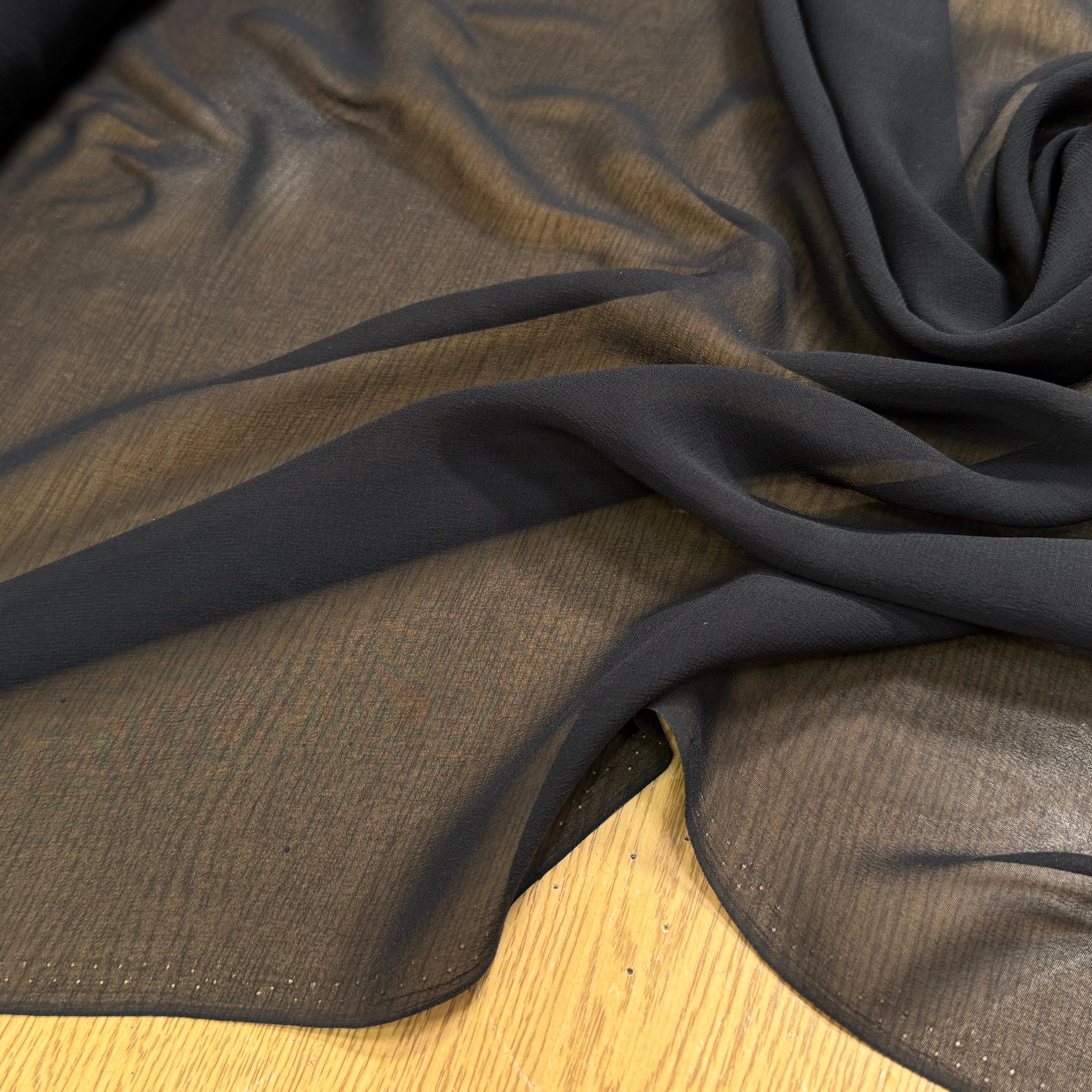 CREPON DE SOIE FLUIDE NOIR 100% SOIE EN 110 - My Little Coupon