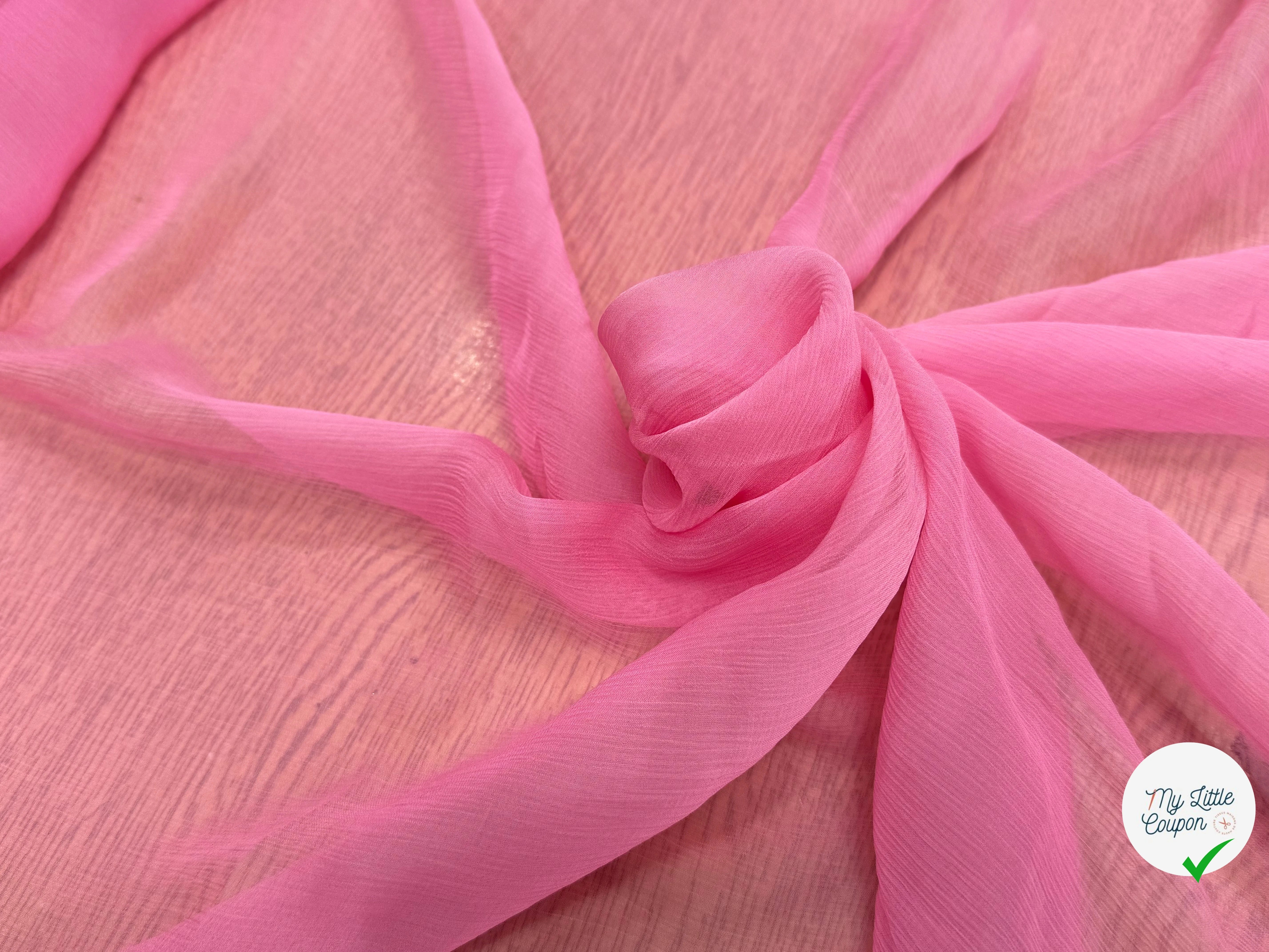 CRÈPON DE SOIE PLISSÉ ROSE BONBON - My Little Coupon