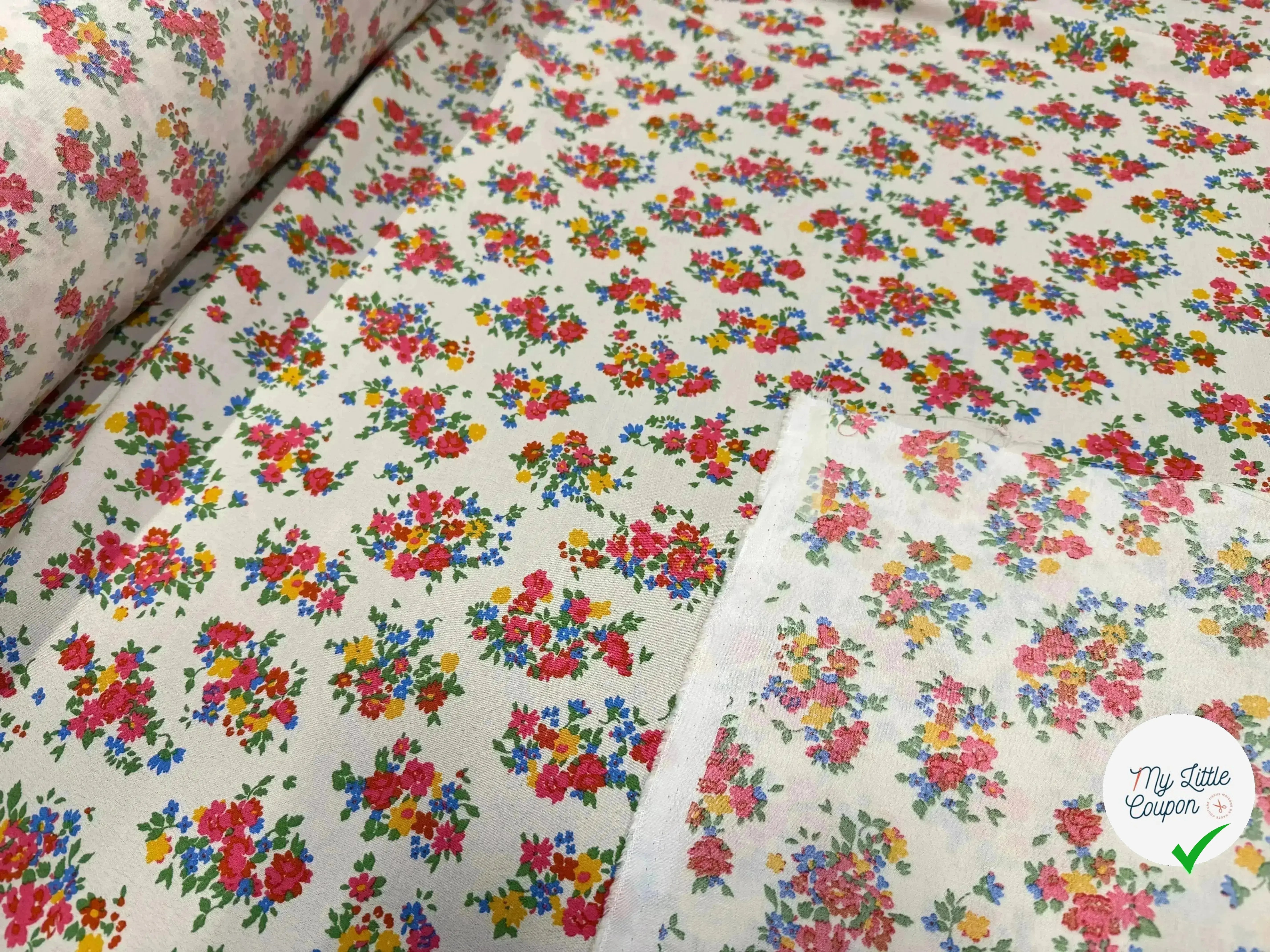 CRÊPE VISCOSE IMPRIMÉE BLANC JARDIN SECRET - My Little Coupon