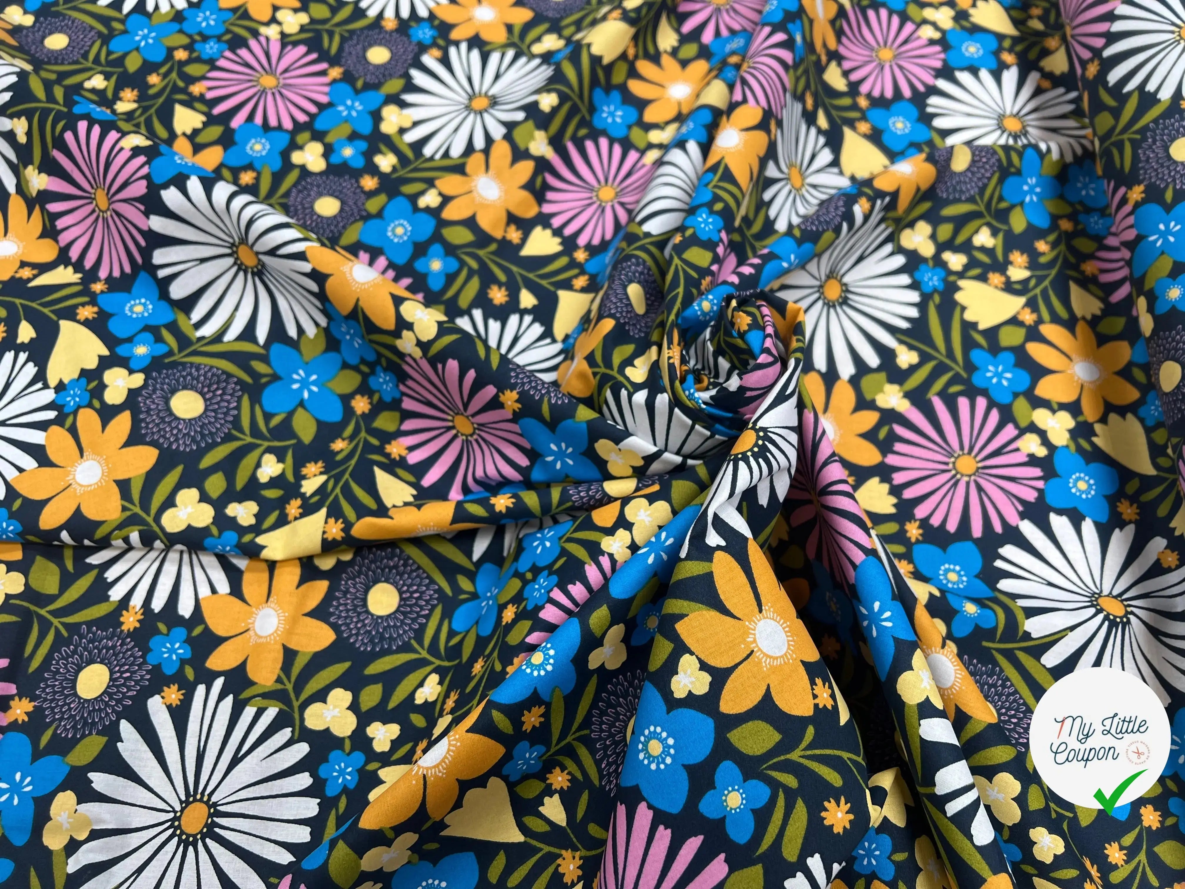 COTON CHOUPETTE BLEU / JAUNE 2B L2 150 - My Little Coupon