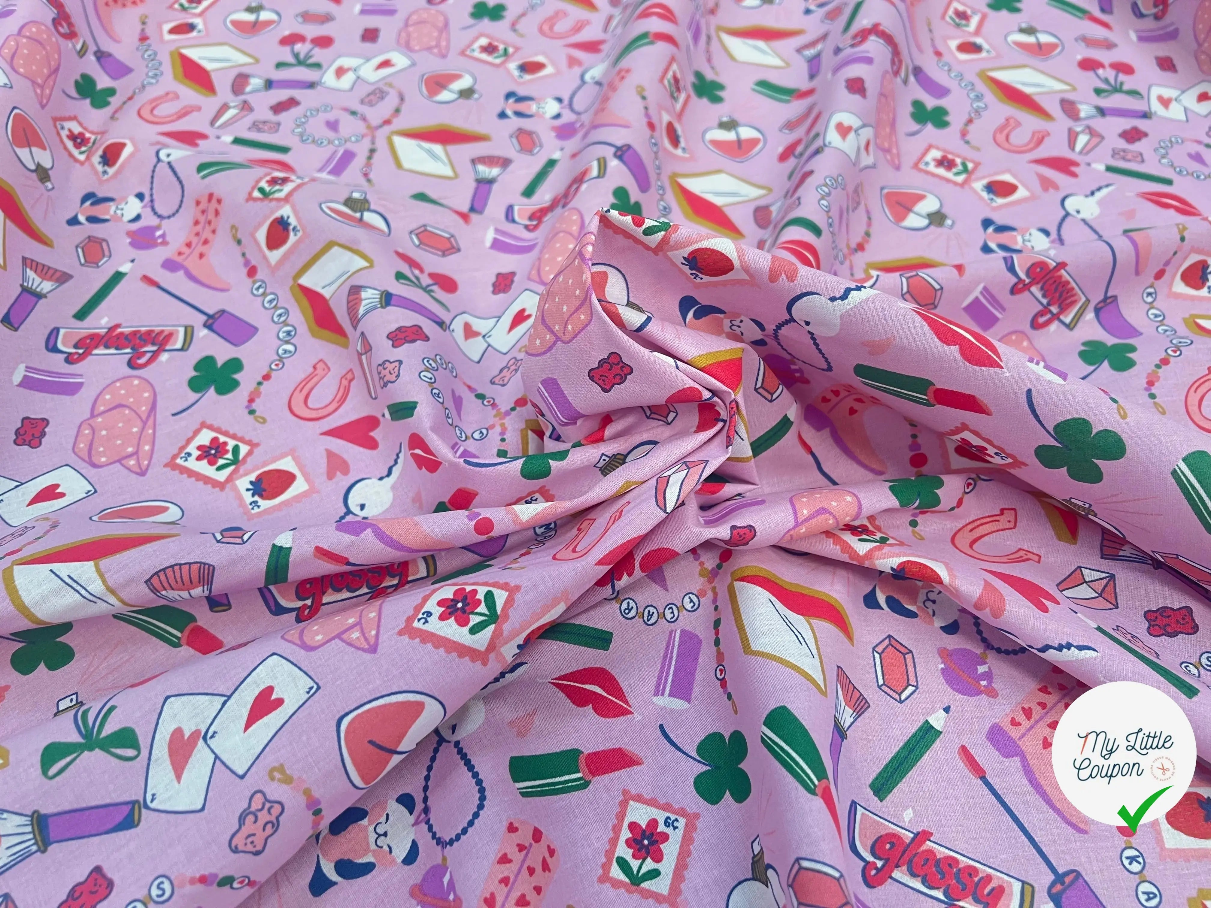 COTON IMRIMÉ KARMASH VIOLET / ROSE 1U L1 150 - My Little Coupon