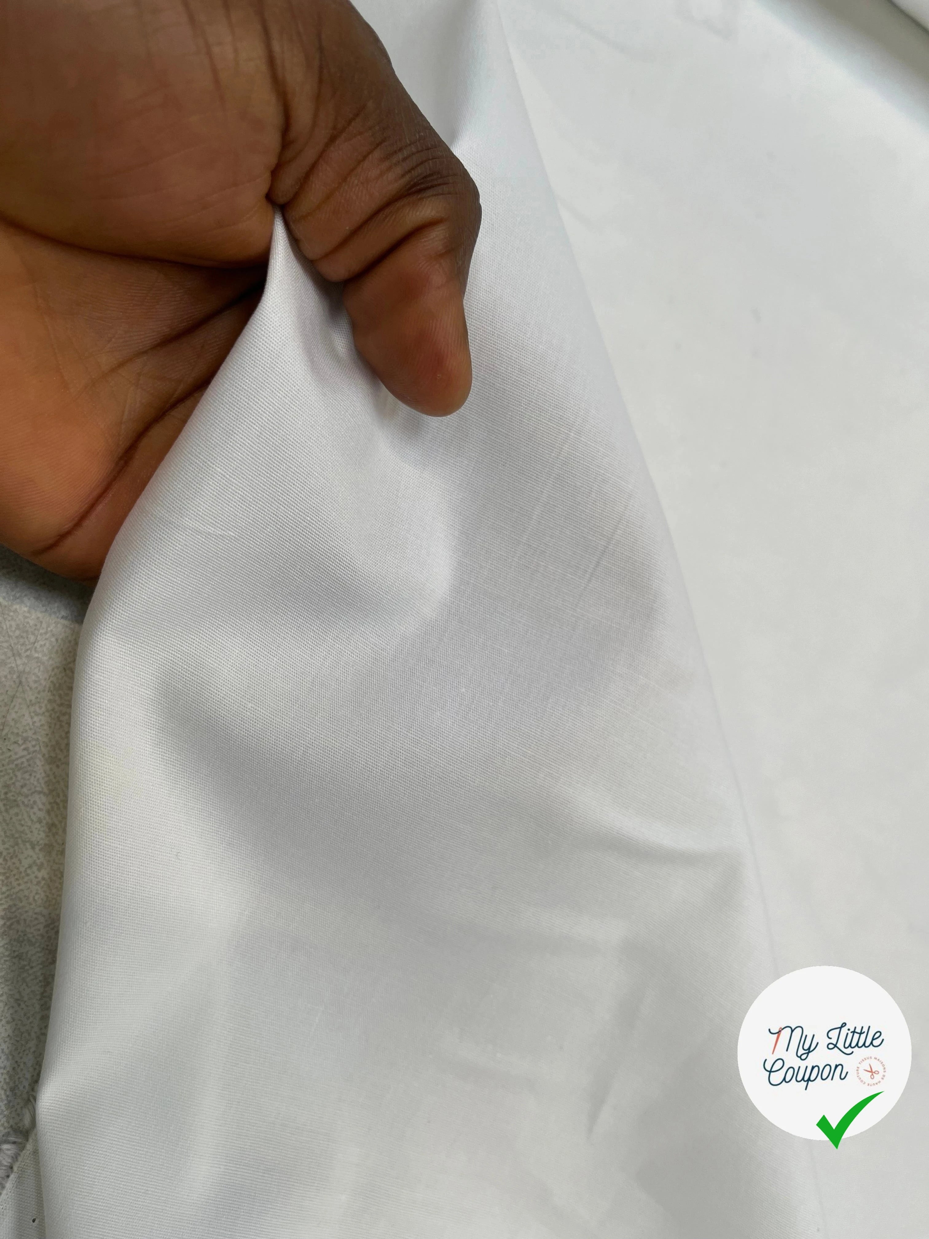 COTON POPELINE UNI BLANC SOUPLE - My Little Coupon