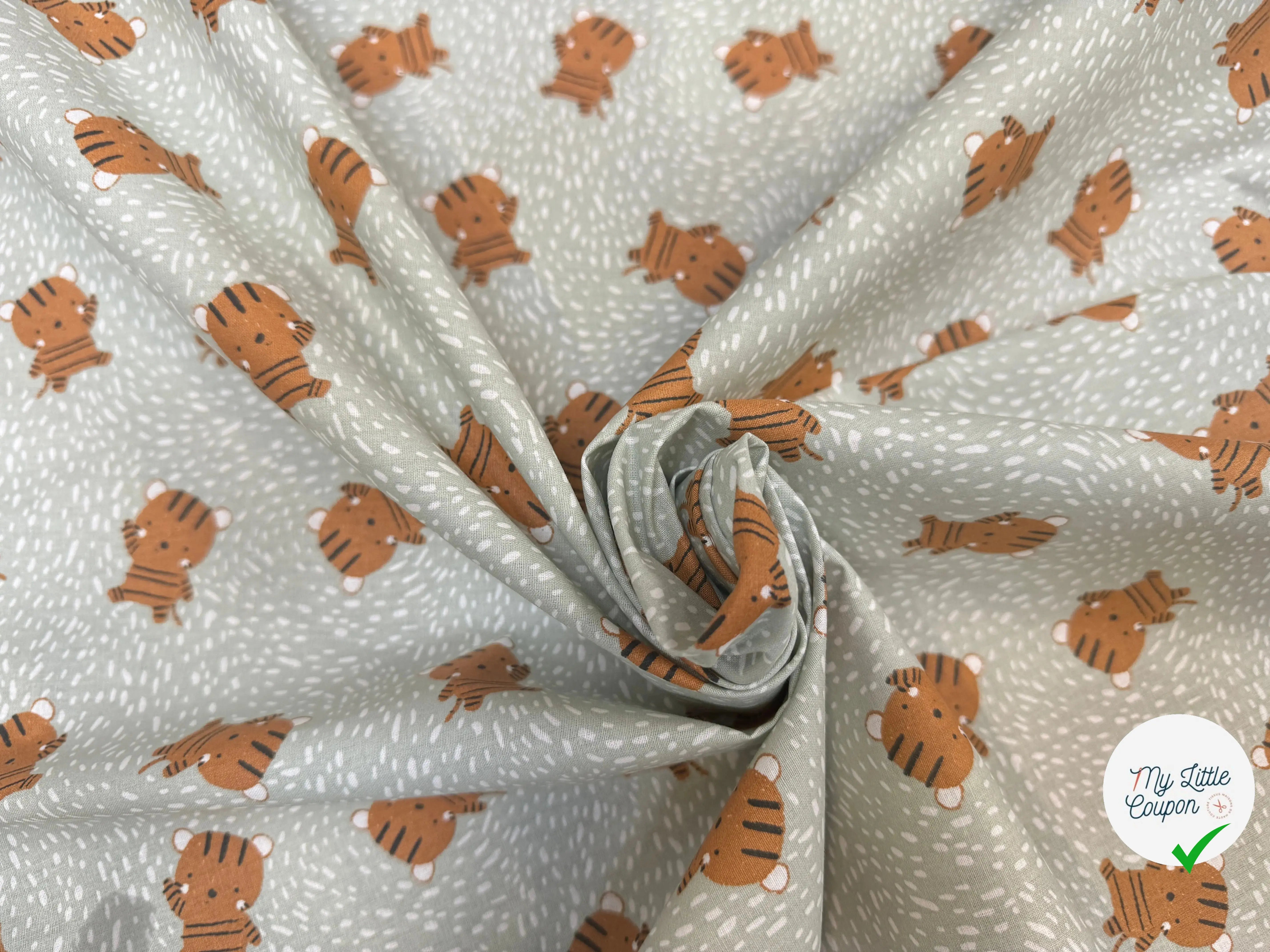 COTONNADE GROUX VERT / CAMEL 1B Y3X 150 - My Little Coupon