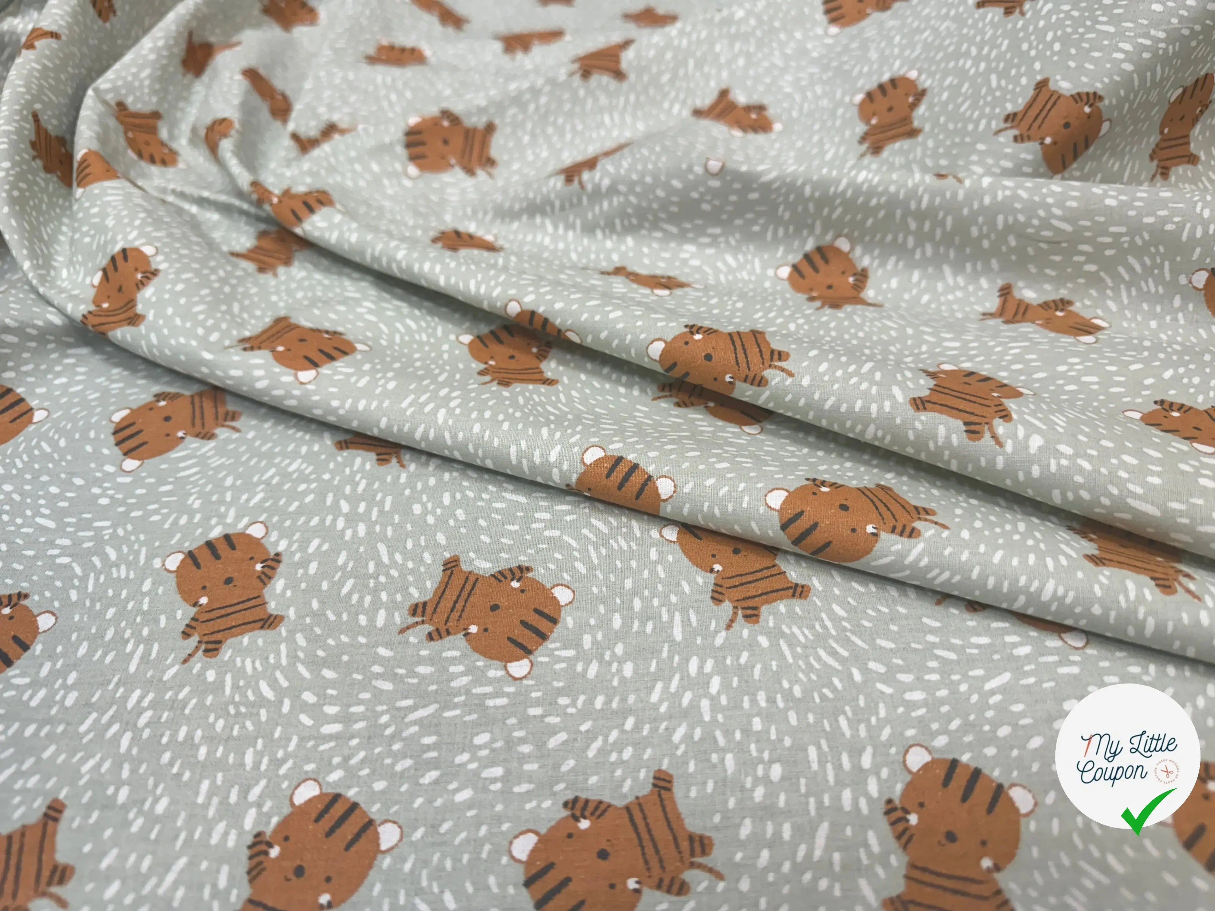COTONNADE GROUX VERT / CAMEL 1B Y3X 150 - My Little Coupon