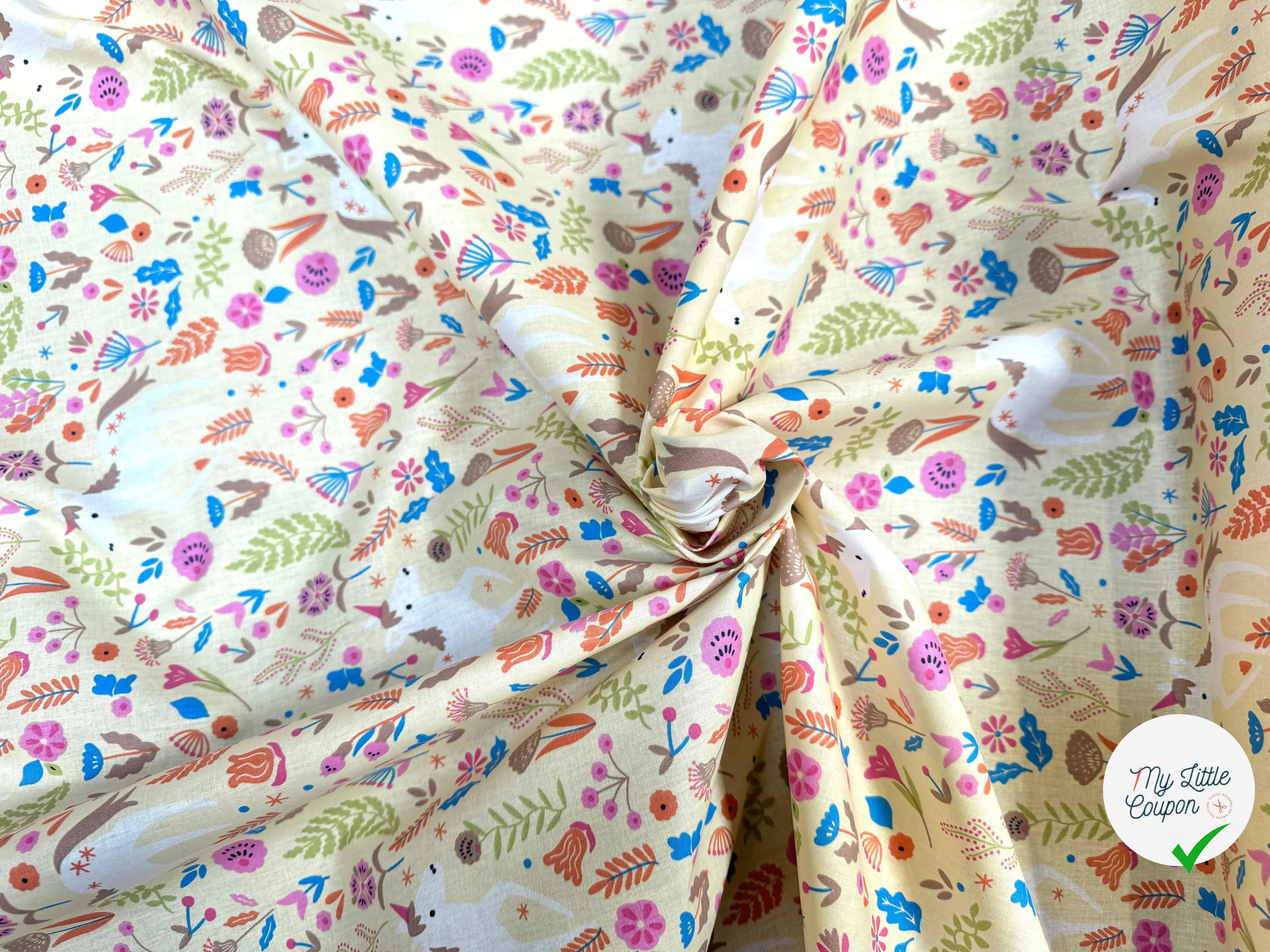 COTONNADE JOLICORN JAUNE / ROSE 2B D7PAP 150 - My Little Coupon