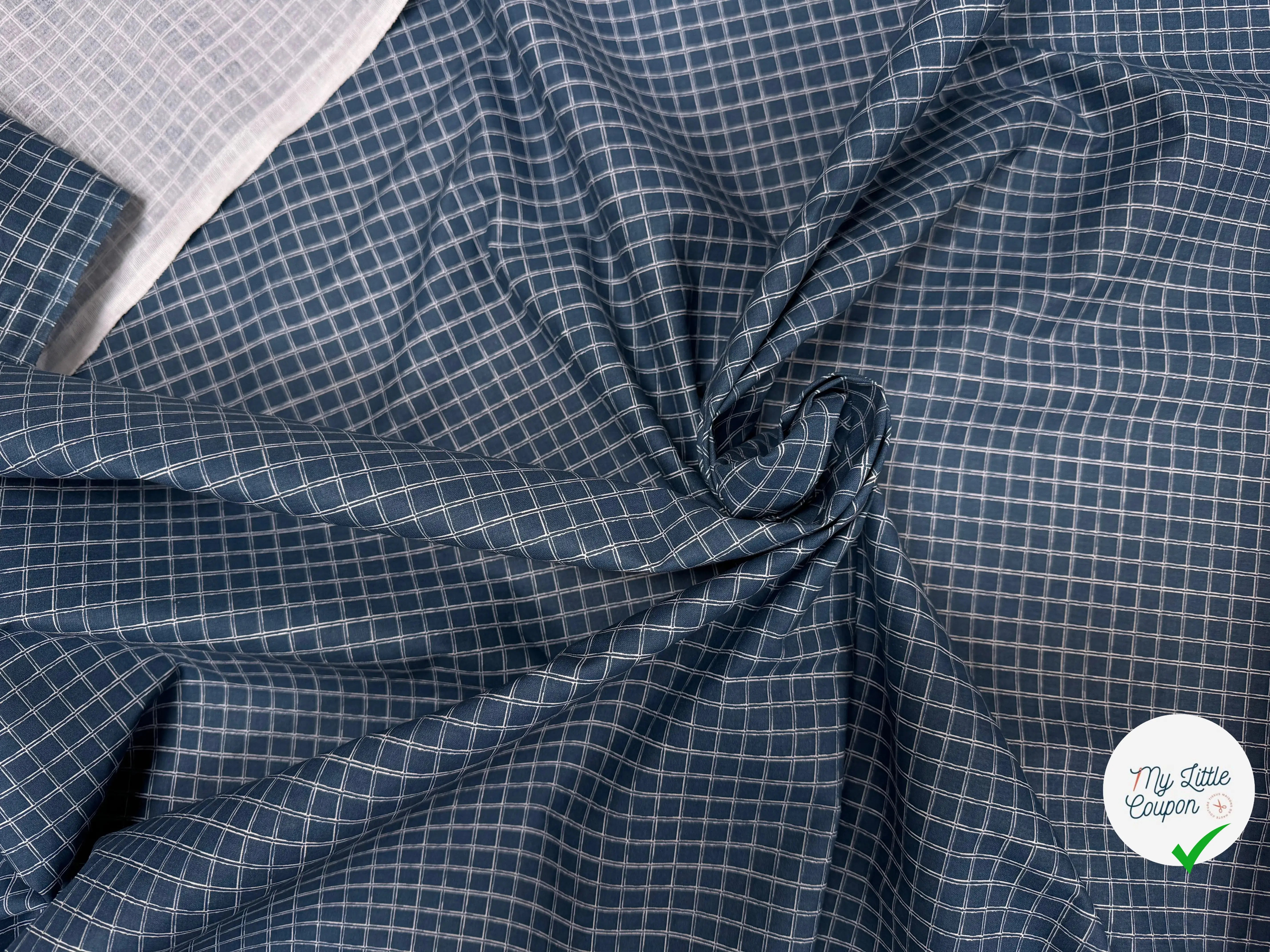COTONNADE JULES BLEU / BLANC 4B Y25X 150 - My Little Coupon