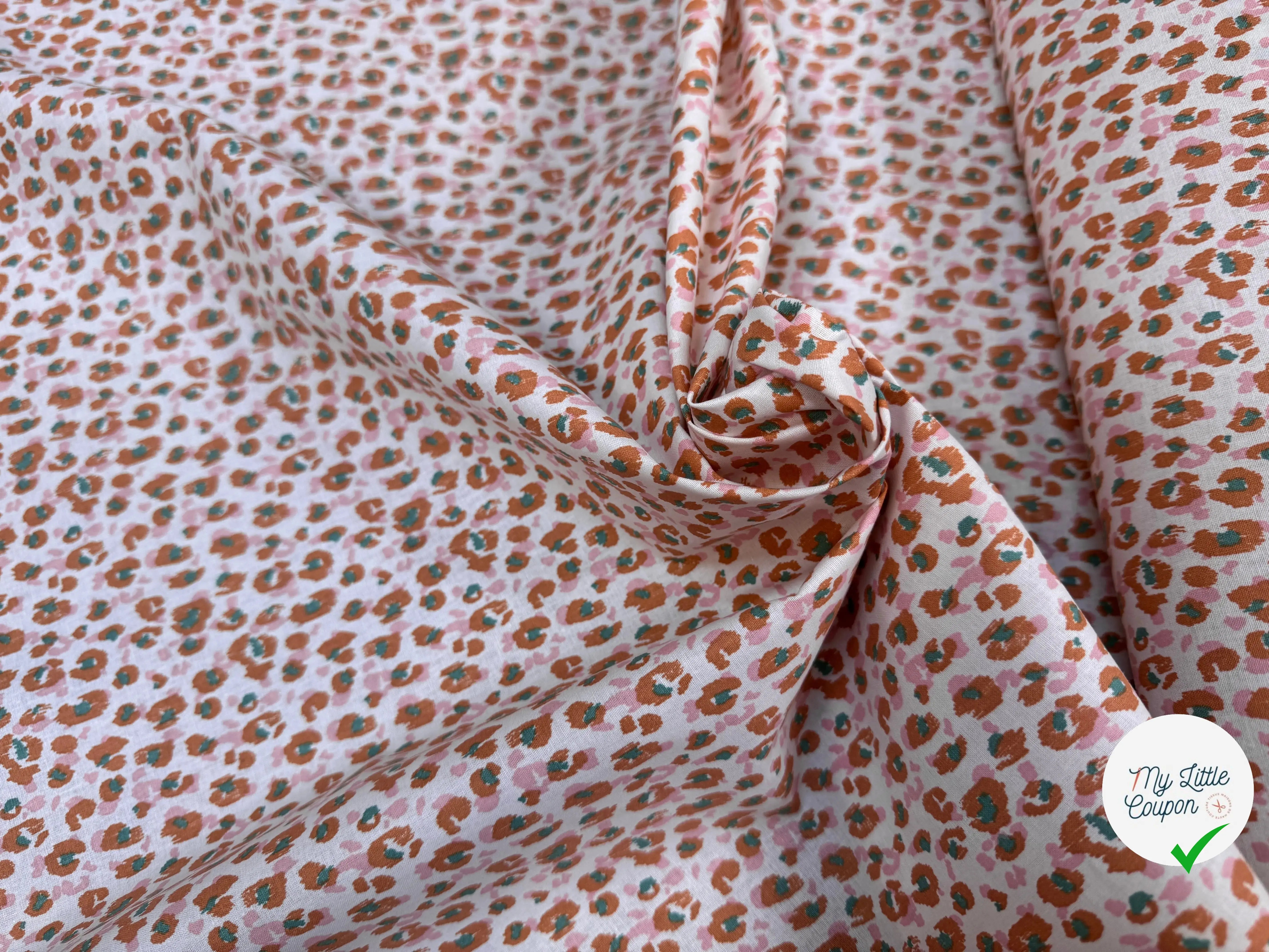 COTONNADE KARLI OCRE/ROSE 3B D12 150 - My Little Coupon