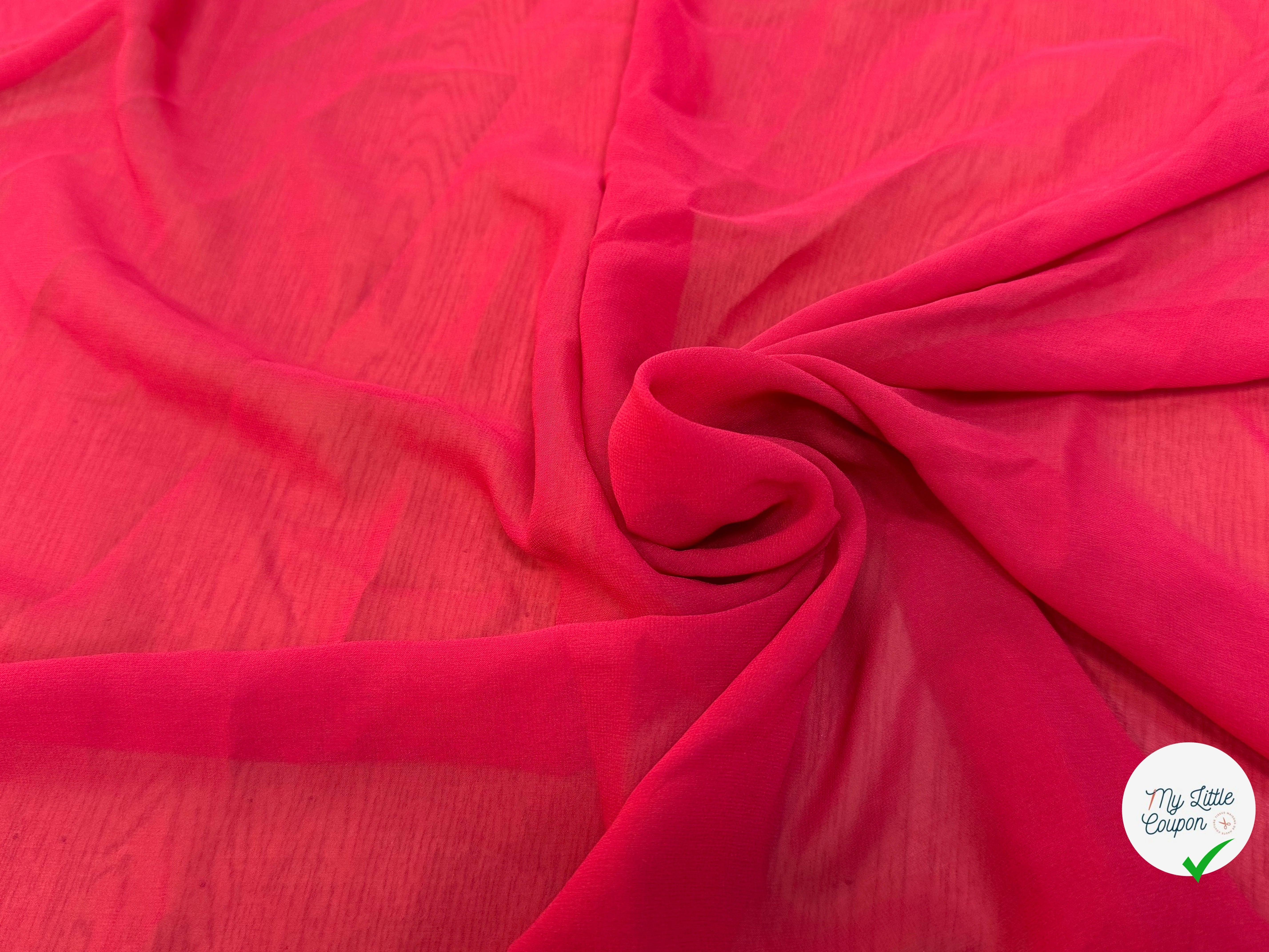 (Chute) CREPE DE SOIE FLUIDE ROSE BON-BON - My Little Coupon