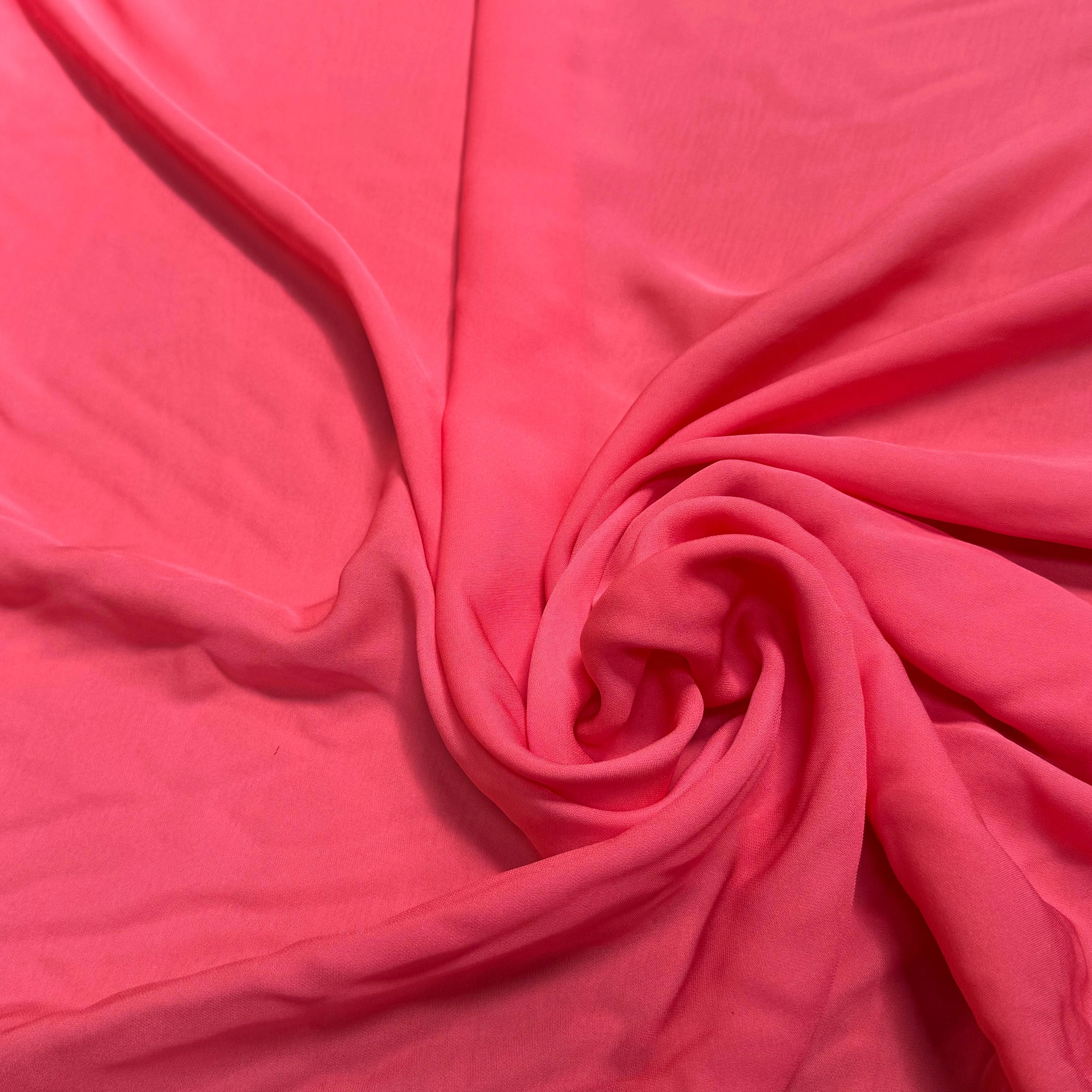 (Chute) CREPE DE SOIE LÉGÈREMENT SATINÉ ROSE CORAIL - My Little Coupon