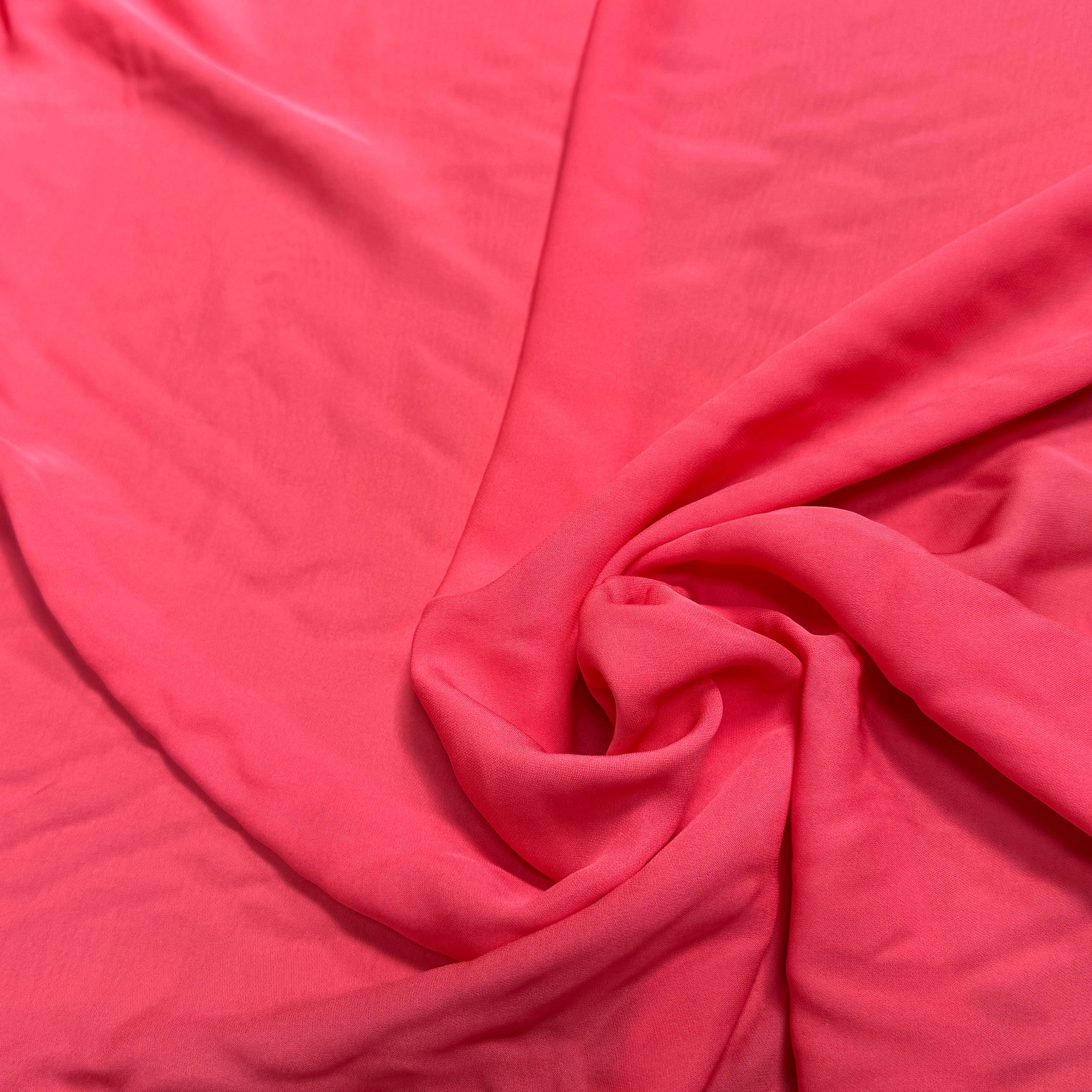 (Chute) CREPE DE SOIE LÉGÈREMENT SATINÉ ROSE CORAIL - My Little Coupon