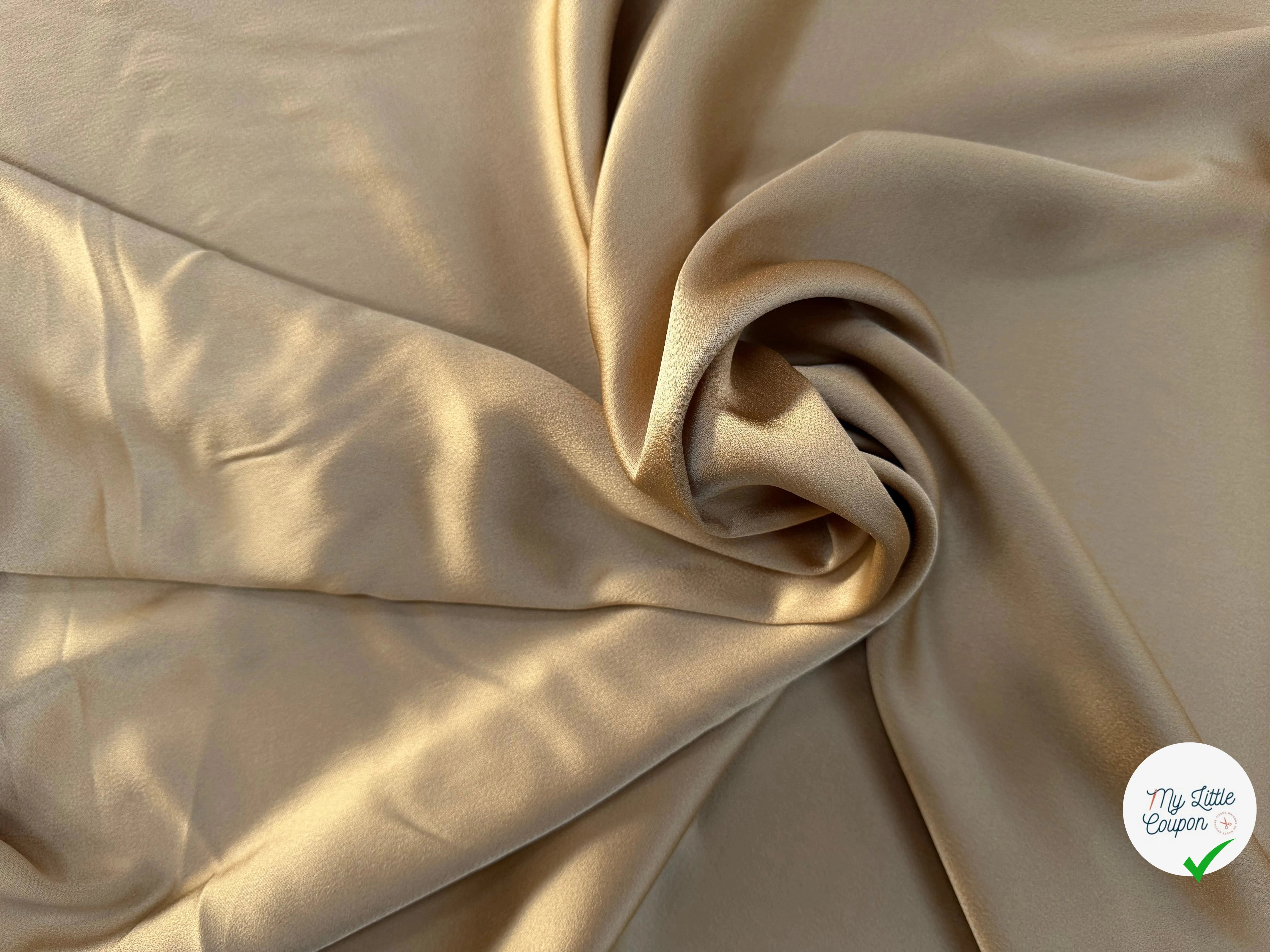 CREPE ENVERS SATIN VISCOSE ET ACETATE MAT SABLE - My Little Coupon