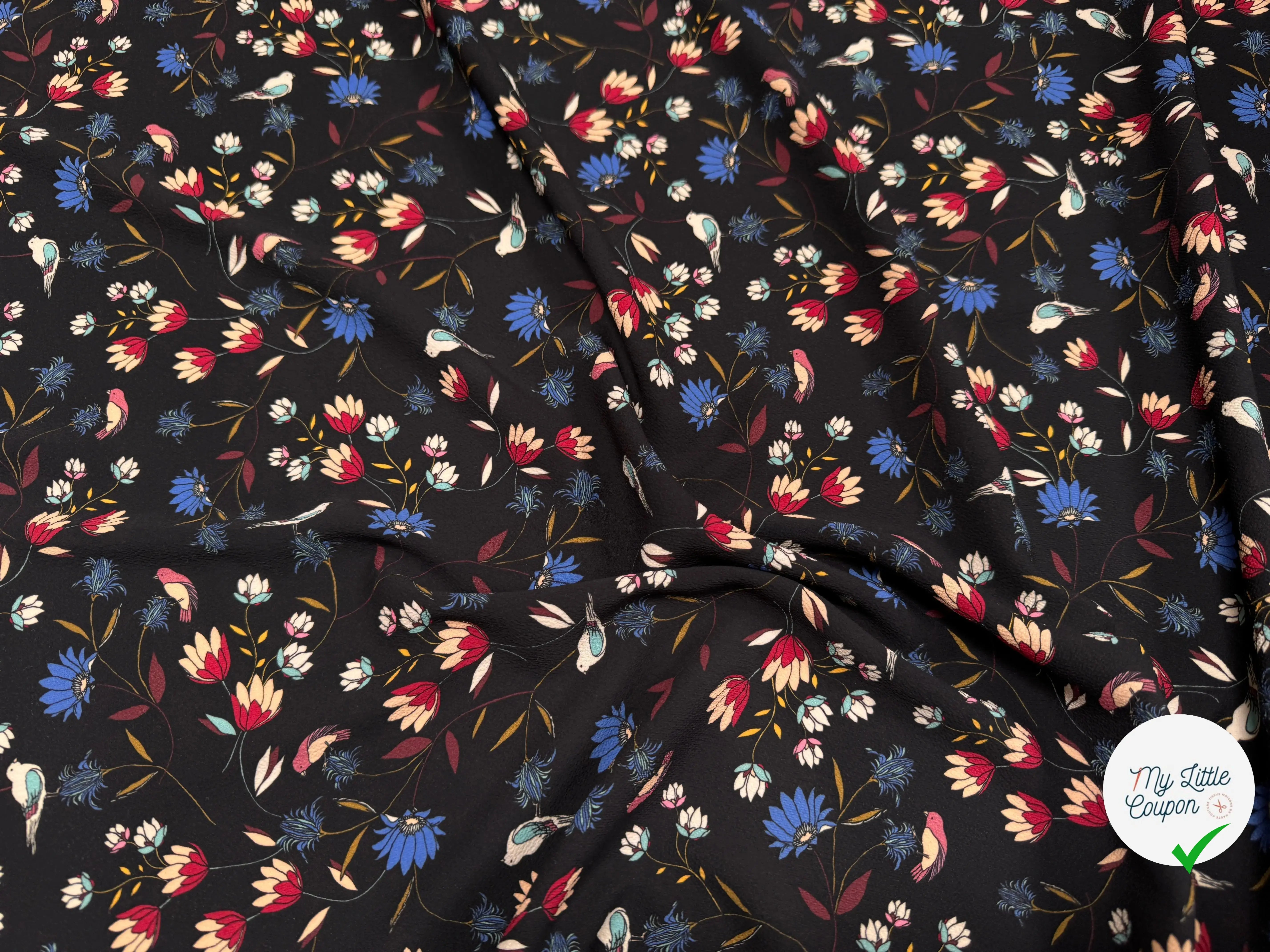 CREPE FOND NOIR FLEURS 2%EA - My Little Coupon
